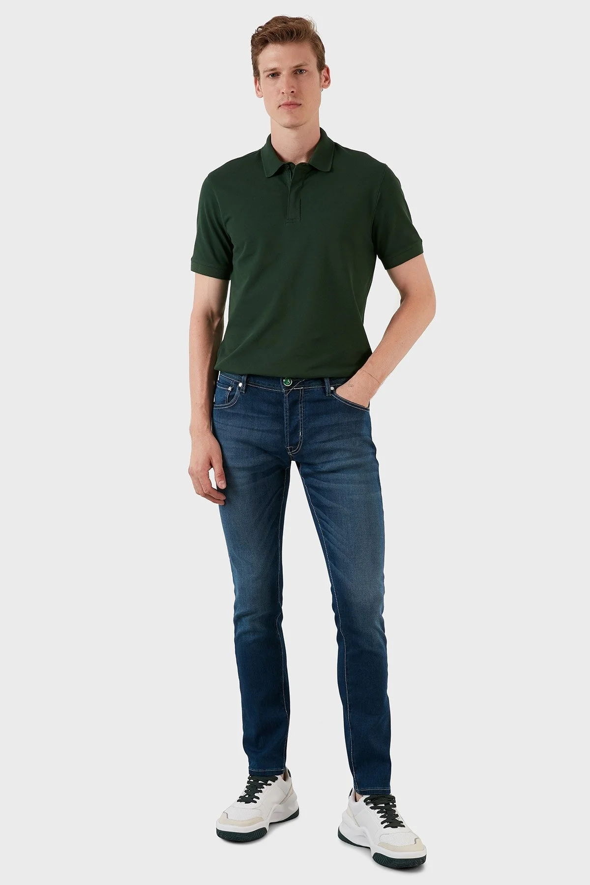 Exxe Pamuklu Normal Bel Slim Fit Jeans Erkek Kot Pantolon 629J018002 MAVİ - 5