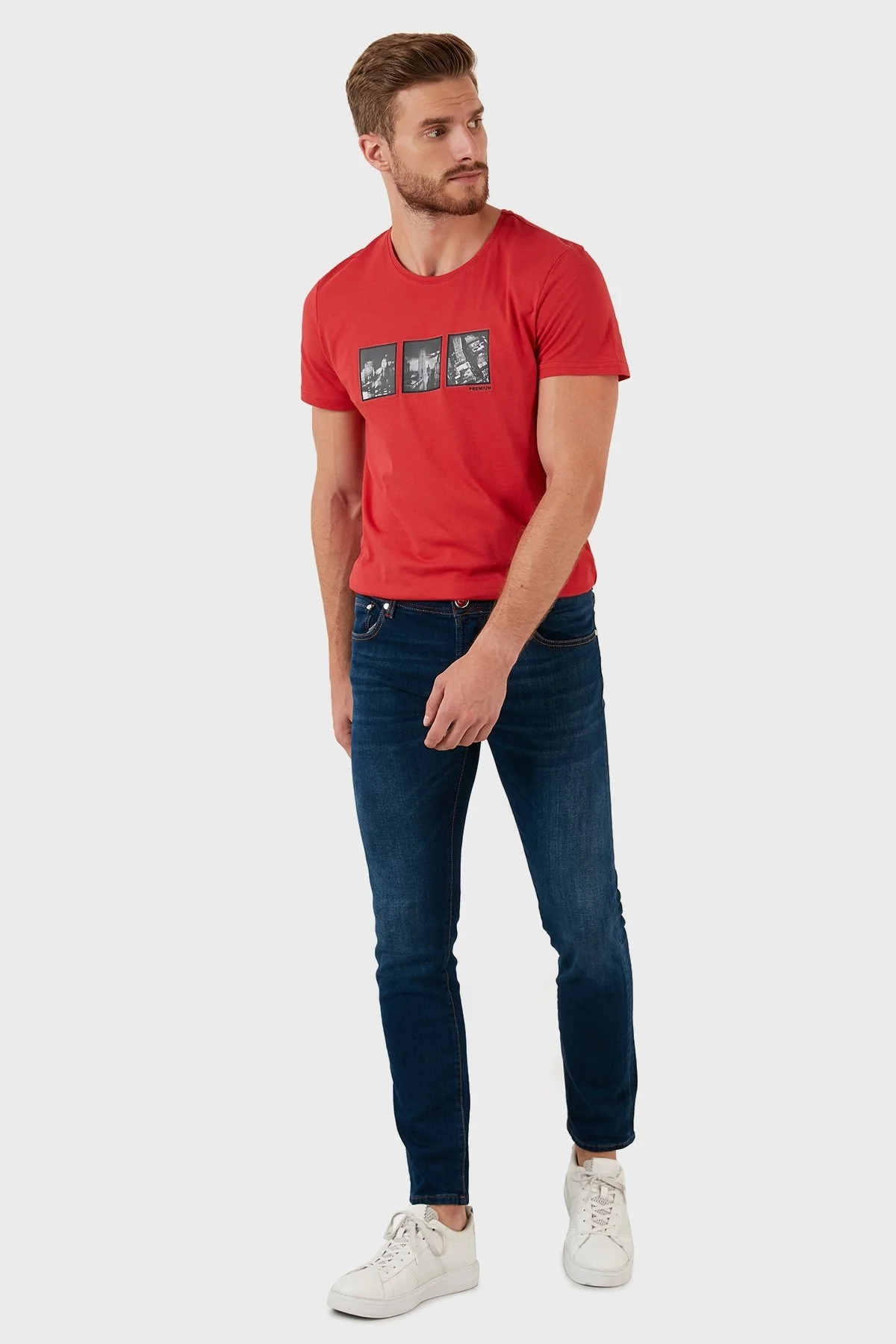 Exxe Pamuklu Normal Bel Slim Fit Jeans Erkek Kot Pantolon 629J018007 MAVİ - 1