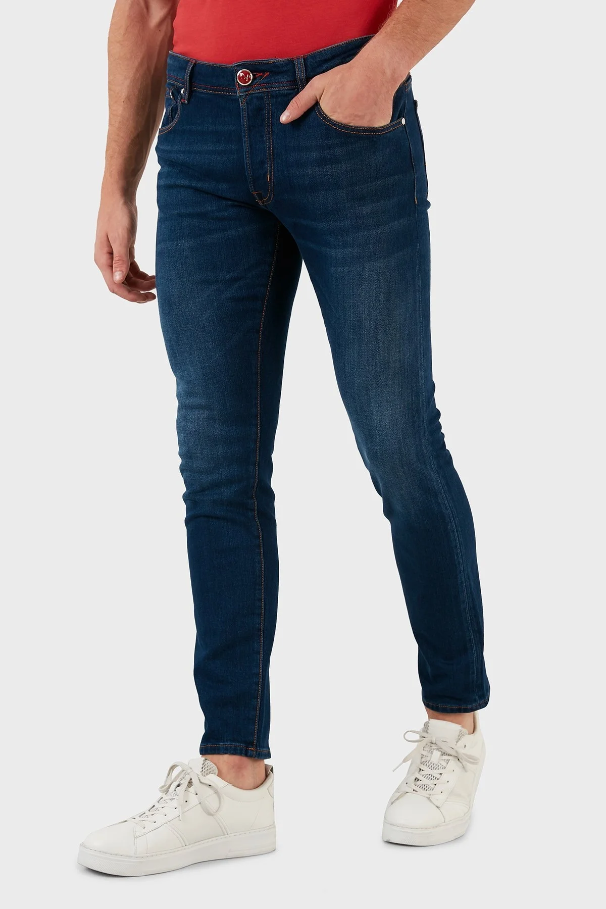 Exxe Pamuklu Normal Bel Slim Fit Jeans Erkek Kot Pantolon 629J018007 MAVİ - 4