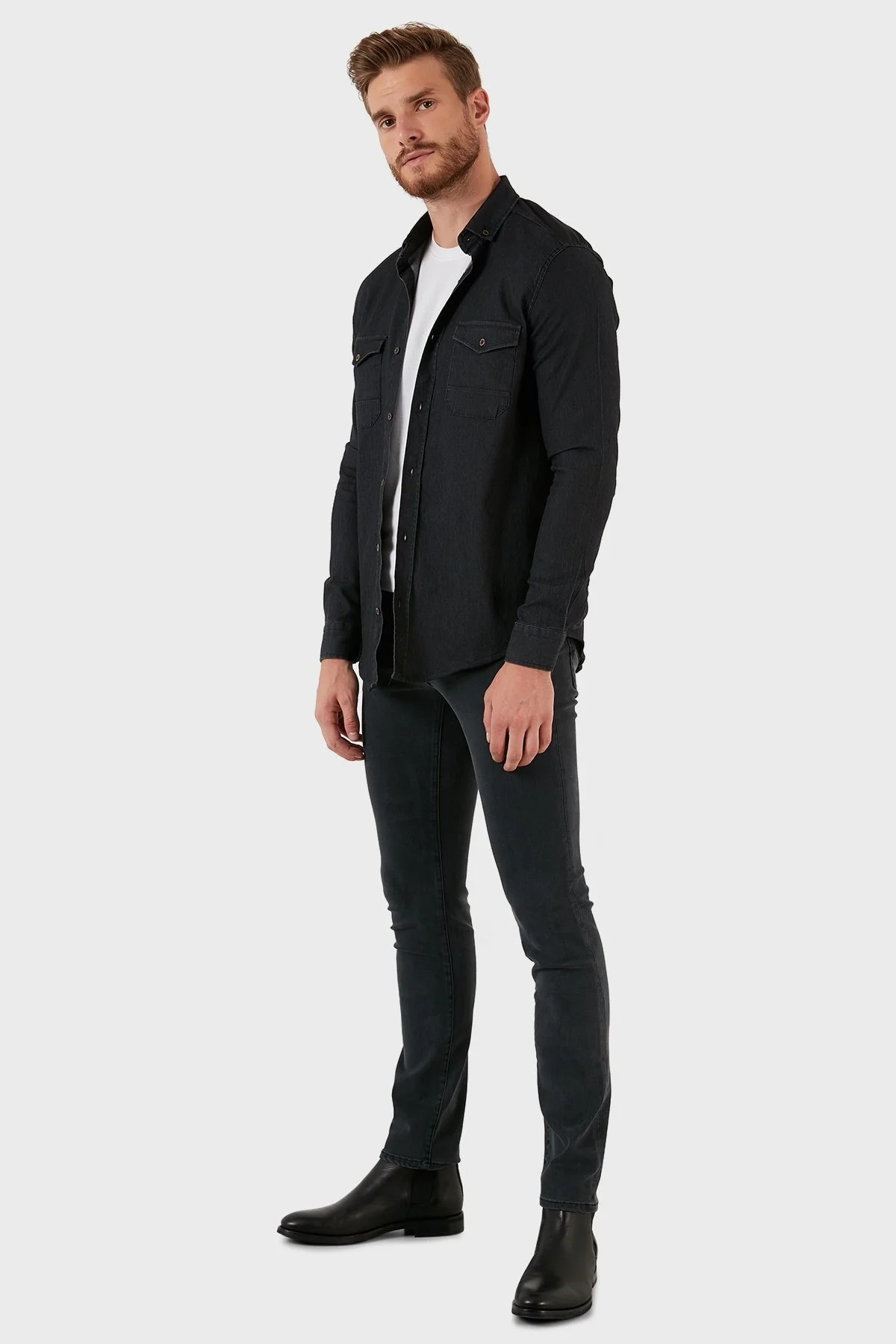 Exxe Pamuklu Normal Bel Slim Fit Jeans Erkek Kot Pantolon 629J018009 ANTRASİT - 1