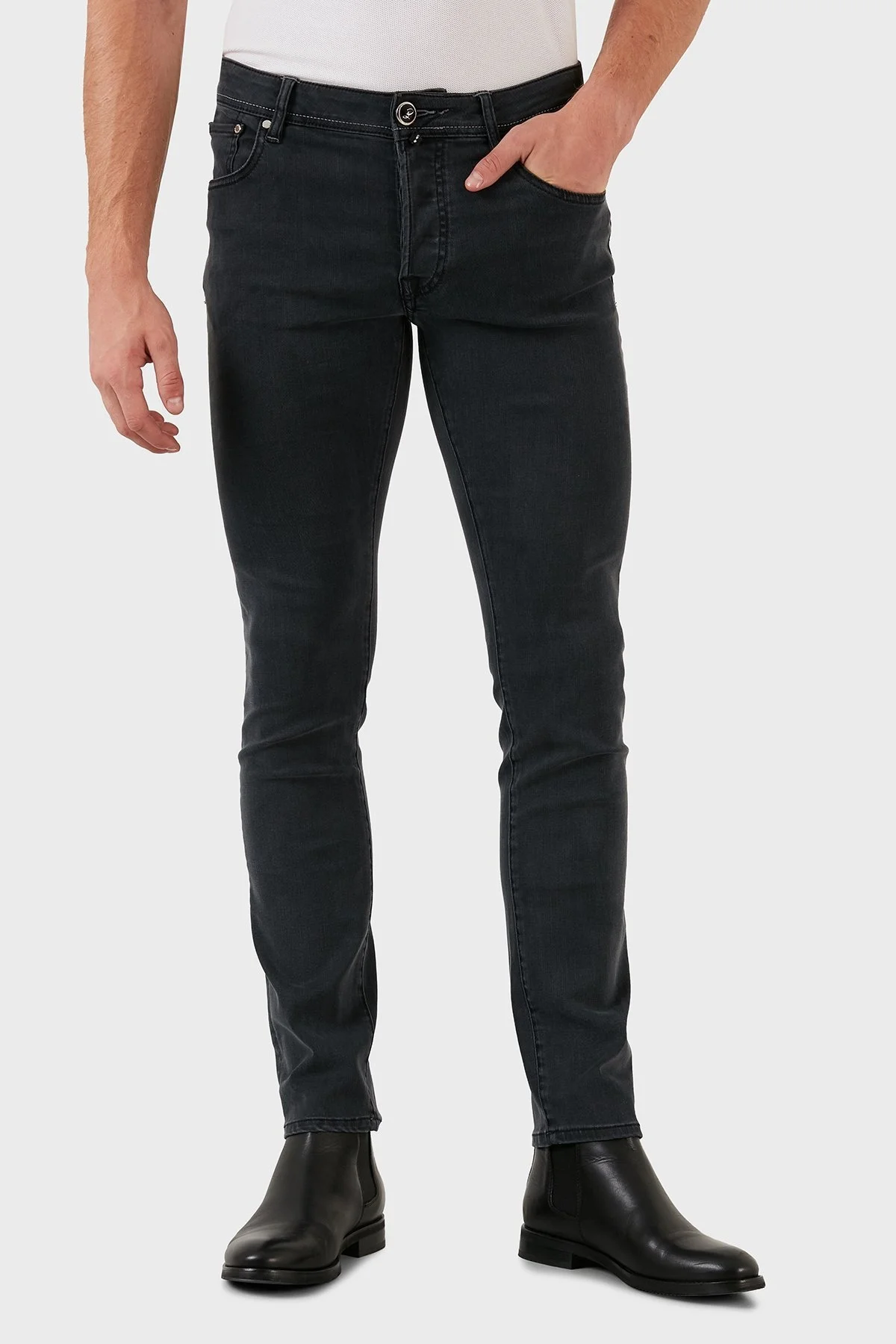 Exxe Pamuklu Normal Bel Slim Fit Jeans Erkek Kot Pantolon 629J018009 ANTRASİT - 4