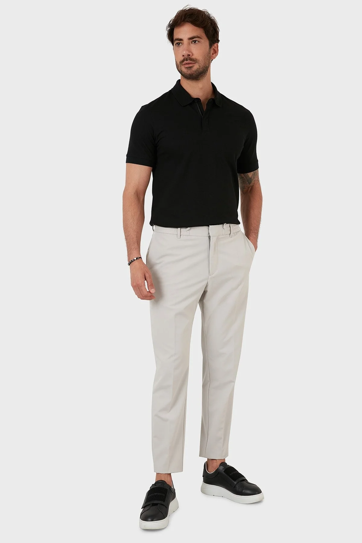 Exxe Pamuklu Regular Fit Düğme ve Fermuarlı T Shirt Erkek Polo EX601 SİYAH - 2