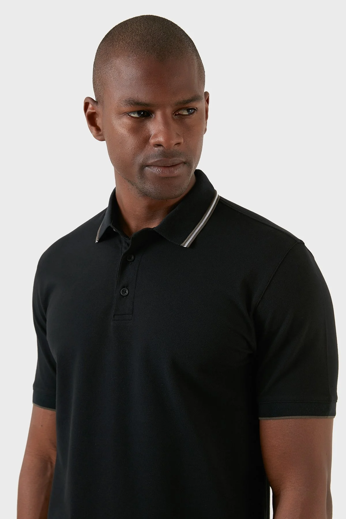 Exxe Pamuklu Regular Fit Düğmeli T Shirt Erkek Polo EX661 SİYAH - 5