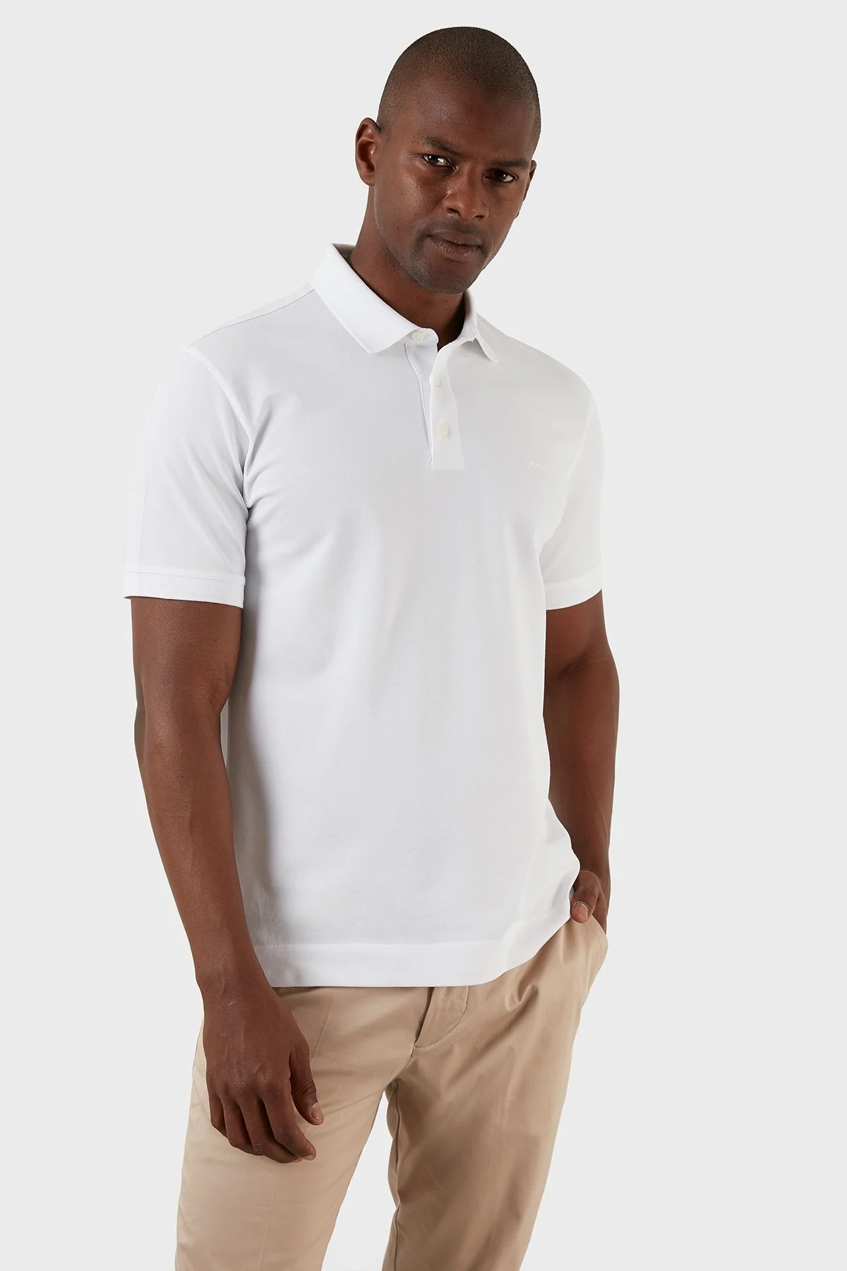 Exxe Pamuklu Regular Fit Düğmeli T Shirt Erkek Polo EX661D BEYAZ - 1