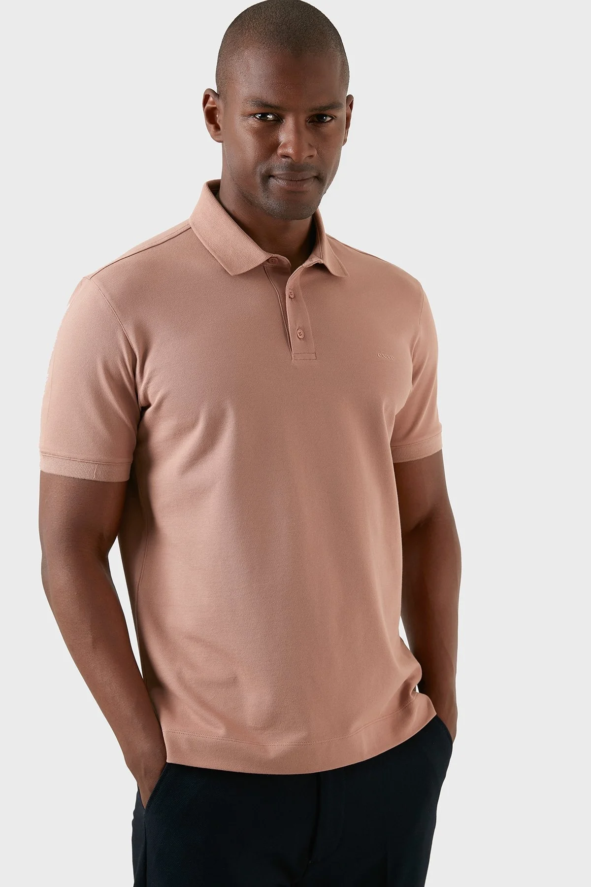 Exxe Pamuklu Regular Fit Düğmeli T Shirt Erkek Polo EX661D GÜL - 8