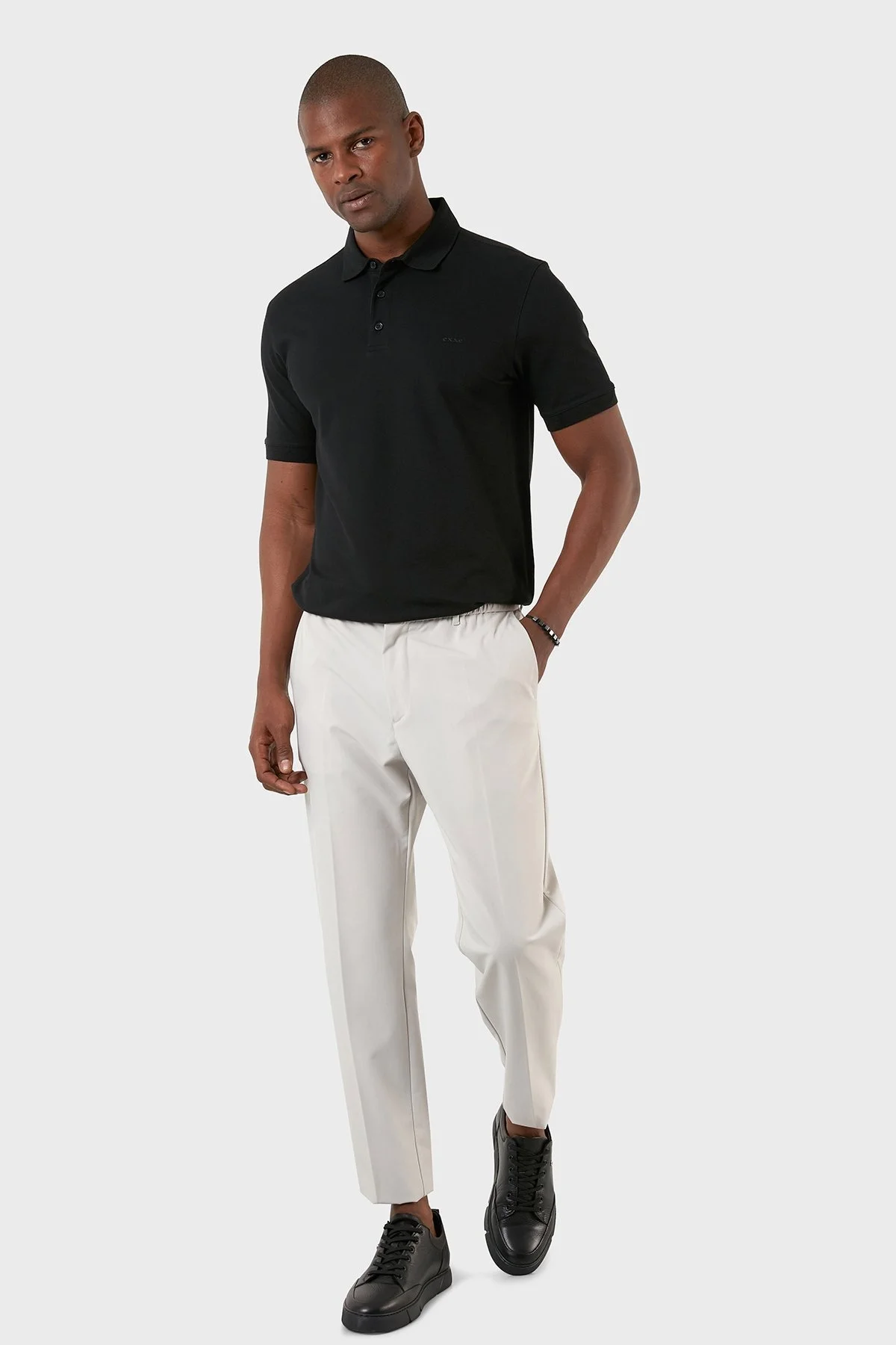 Exxe Pamuklu Regular Fit Düğmeli T Shirt Erkek Polo EX661D SİYAH - 3