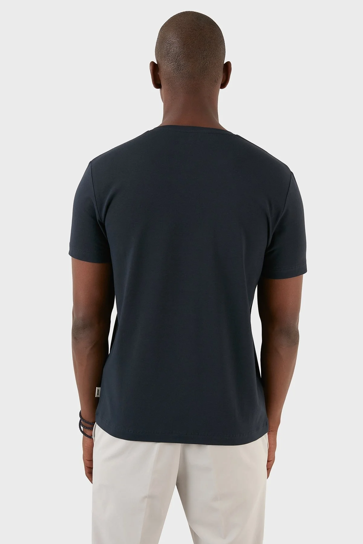 Exxe Pamuklu Regular Fit V Yaka Basic Erkek T Shirt EXXEMODJ000V LACİVERT - 4