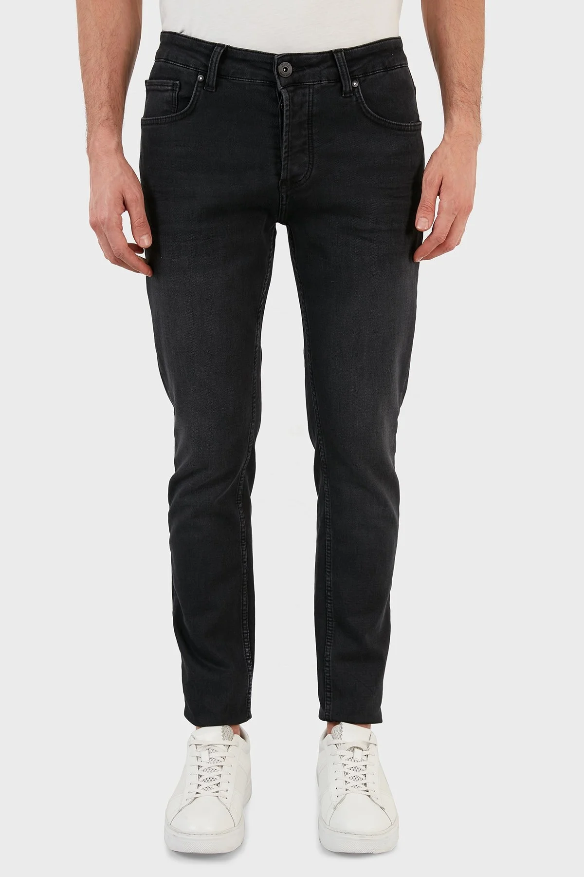 Exxe Pamuklu Skinny Fit Dar Paça Jeans Erkek Kot Pantolon EX1002K002BARTEZ SİYAH - 2