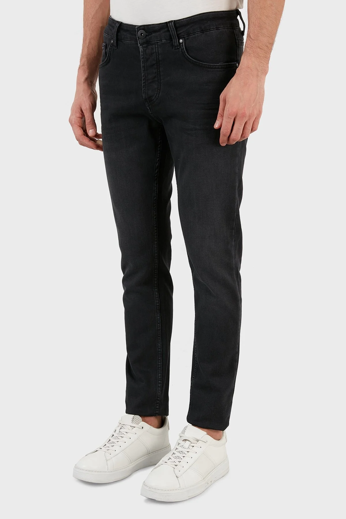 Exxe Pamuklu Skinny Fit Dar Paça Jeans Erkek Kot Pantolon EX1002K002BARTEZ SİYAH - 3
