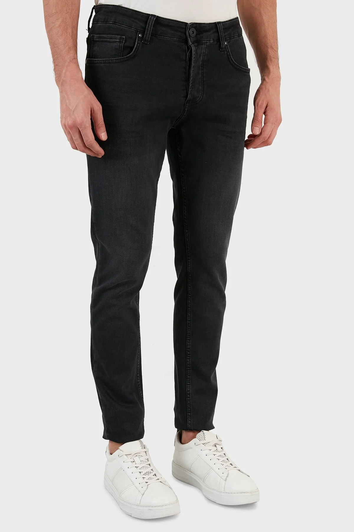Exxe Pamuklu Skinny Fit Dar Paça Jeans Erkek Kot Pantolon EX1002K002BARTEZ SİYAH - 4