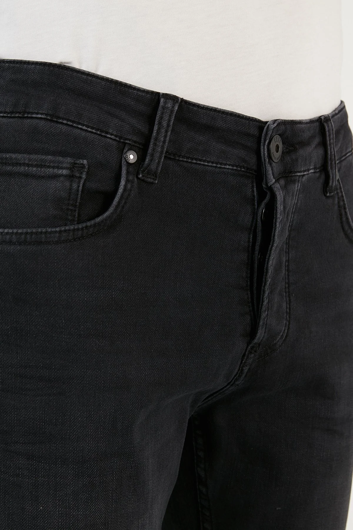 Exxe Pamuklu Skinny Fit Dar Paça Jeans Erkek Kot Pantolon EX1002K002BARTEZ SİYAH - 6