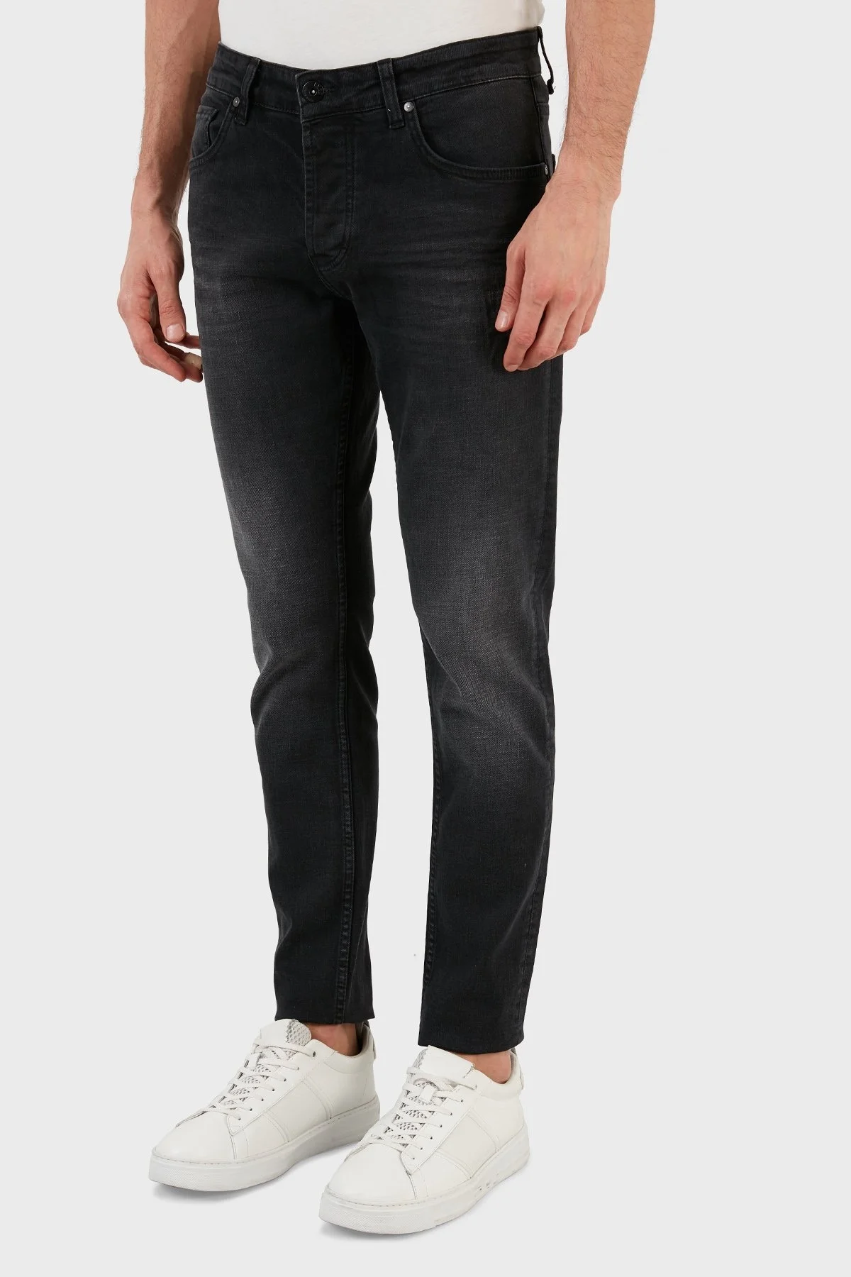 Exxe Pamuklu Skinny Fit Dar Paça Jeans Erkek Kot Pantolon EX1002K004BARTEZ SİYAH - 2