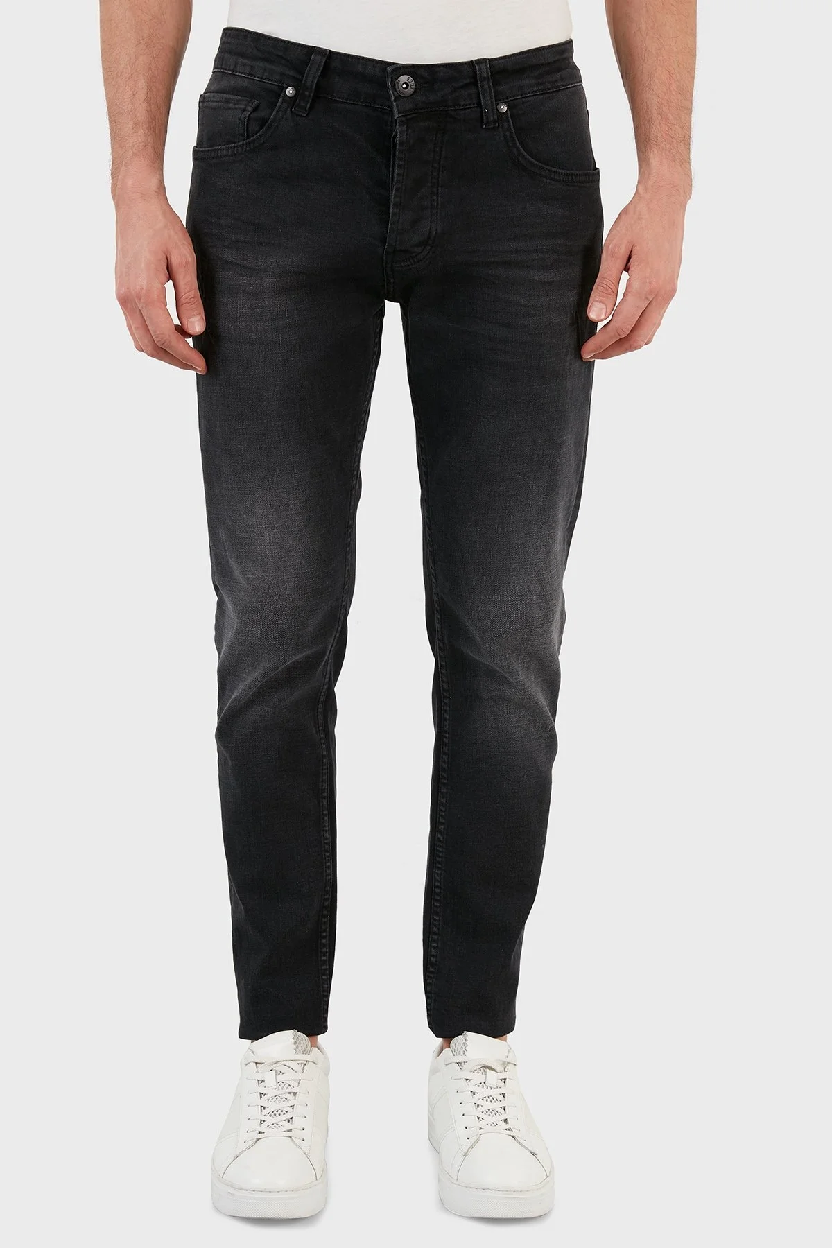 Exxe Pamuklu Skinny Fit Dar Paça Jeans Erkek Kot Pantolon EX1002K004BARTEZ SİYAH - 4