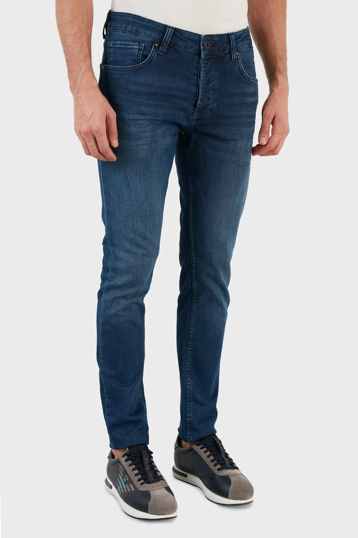 Exxe Pamuklu Skinny Fit Dar Paça Jeans Erkek Kot Pantolon EX1002K005BARTEZ LACİVERT - 4
