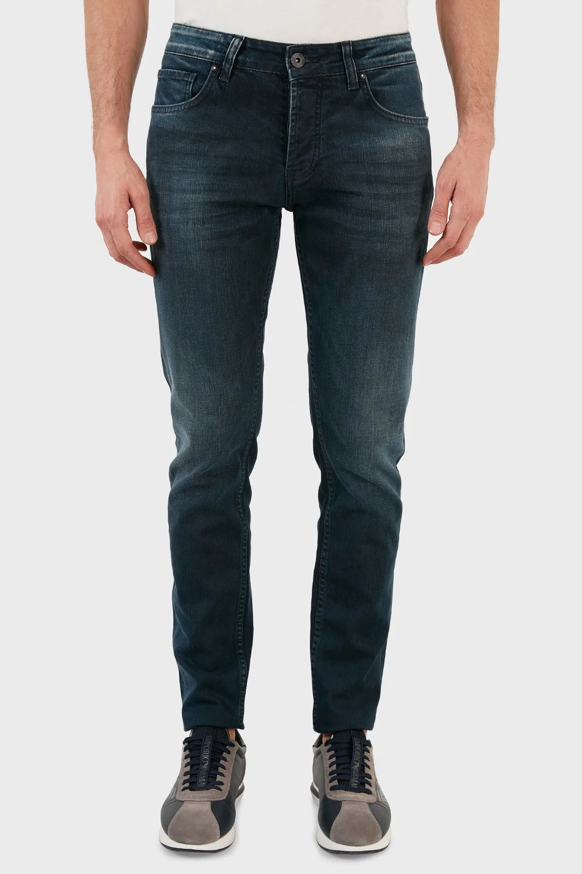 Exxe Pamuklu Skinny Fit Dar Paça Jeans Erkek Kot Pantolon EX1002K006BARTEZ KOYU MAVİ - 2