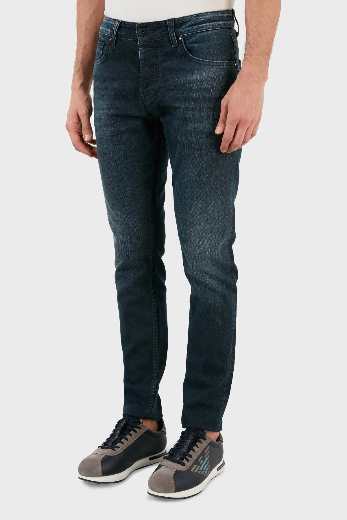 Exxe Pamuklu Skinny Fit Dar Paça Jeans Erkek Kot Pantolon EX1002K006BARTEZ KOYU MAVİ - 3