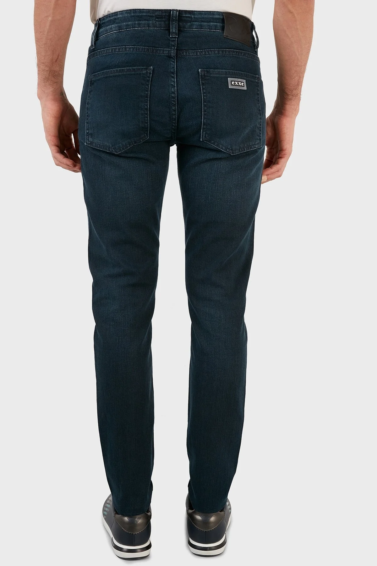 Exxe Pamuklu Skinny Fit Dar Paça Jeans Erkek Kot Pantolon EX1002K006BARTEZ KOYU MAVİ - 5