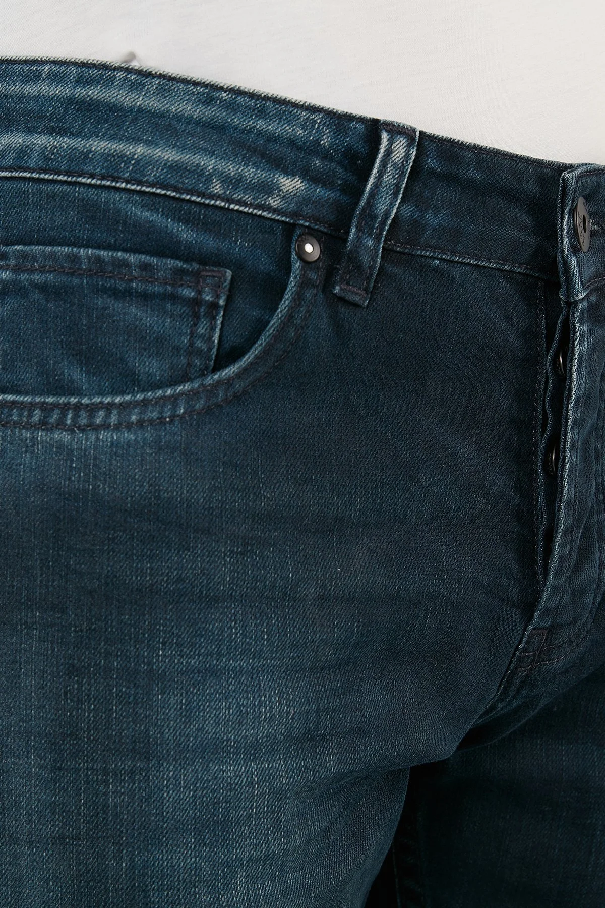 Exxe Pamuklu Skinny Fit Dar Paça Jeans Erkek Kot Pantolon EX1002K006BARTEZ KOYU MAVİ - 6