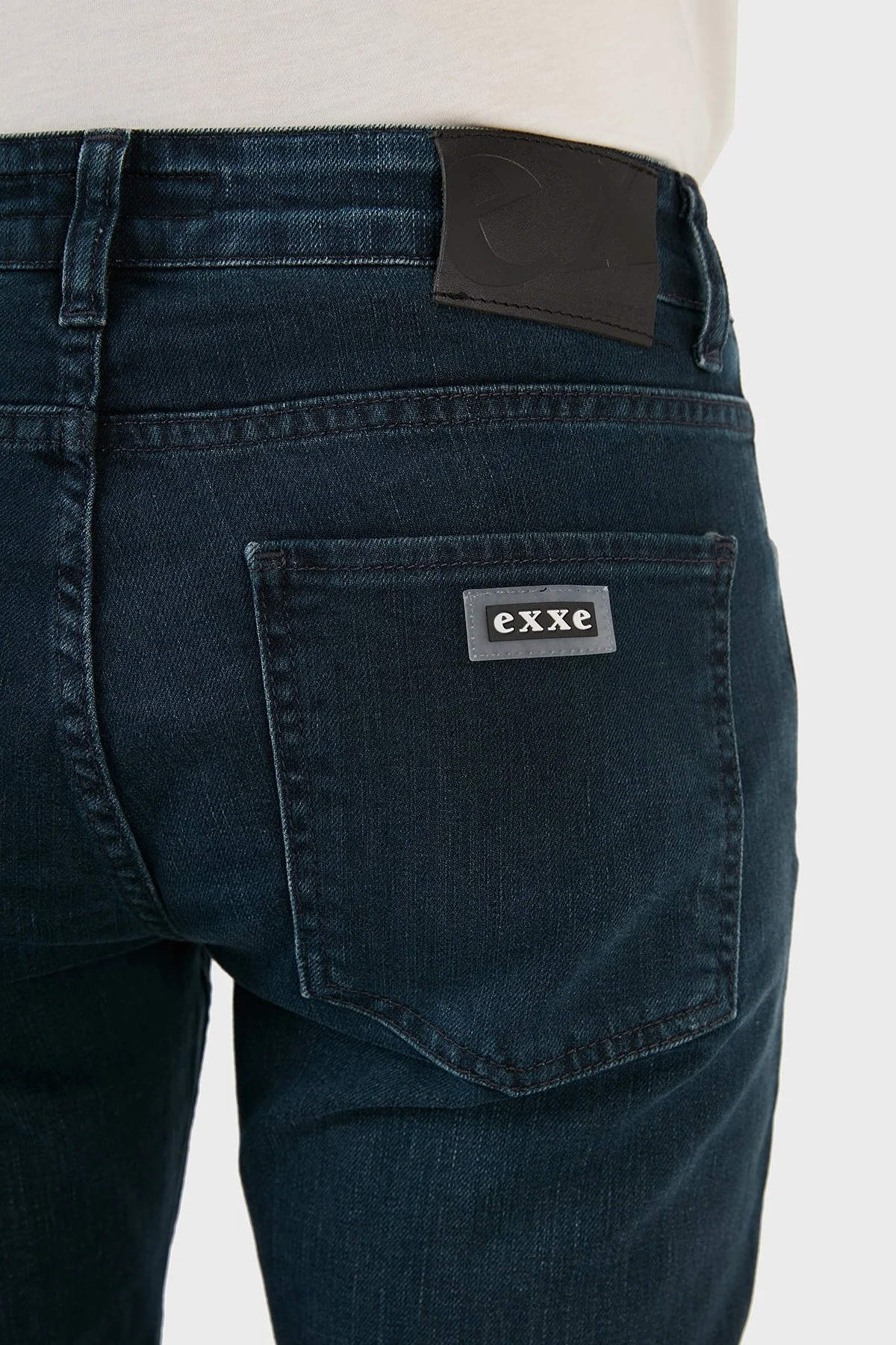 Exxe Pamuklu Skinny Fit Dar Paça Jeans Erkek Kot Pantolon EX1002K006BARTEZ KOYU MAVİ - 7