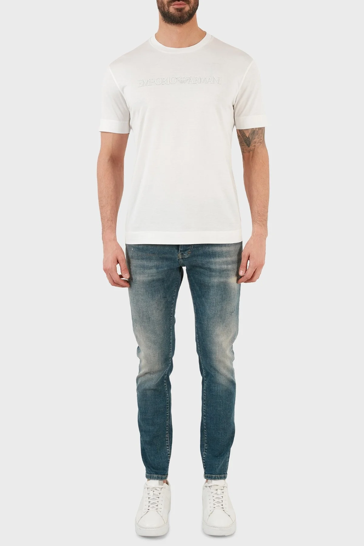 Exxe Pamuklu Skinny Fit Dar Paça Jeans Erkek Kot Pantolon EX1003K008BARTEZ YEŞİL - 1