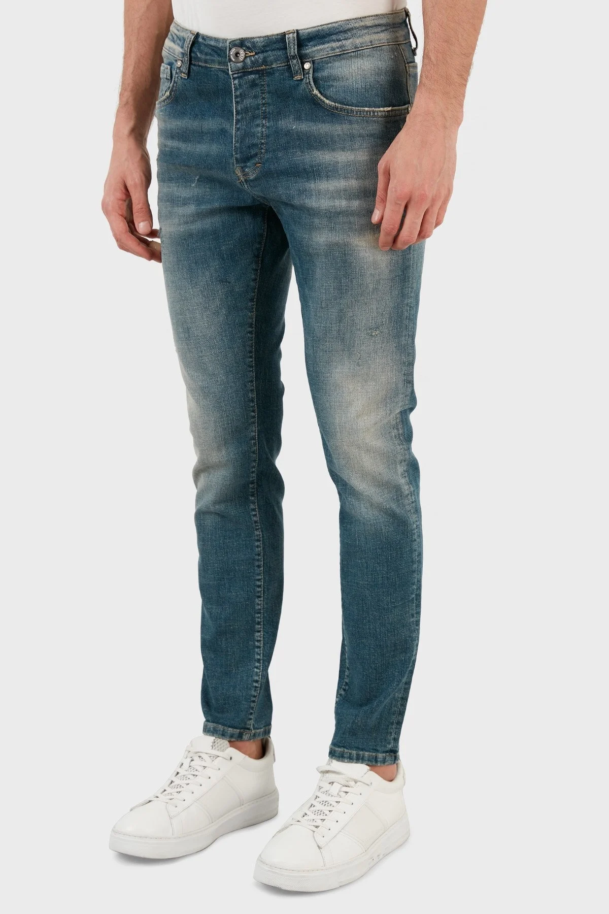 Exxe Pamuklu Skinny Fit Dar Paça Jeans Erkek Kot Pantolon EX1003K008BARTEZ YEŞİL - 3