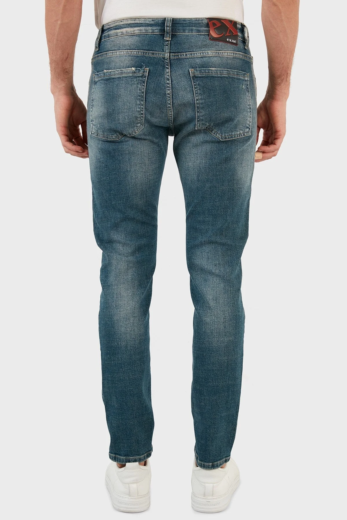 Exxe Pamuklu Skinny Fit Dar Paça Jeans Erkek Kot Pantolon EX1003K008BARTEZ YEŞİL - 5