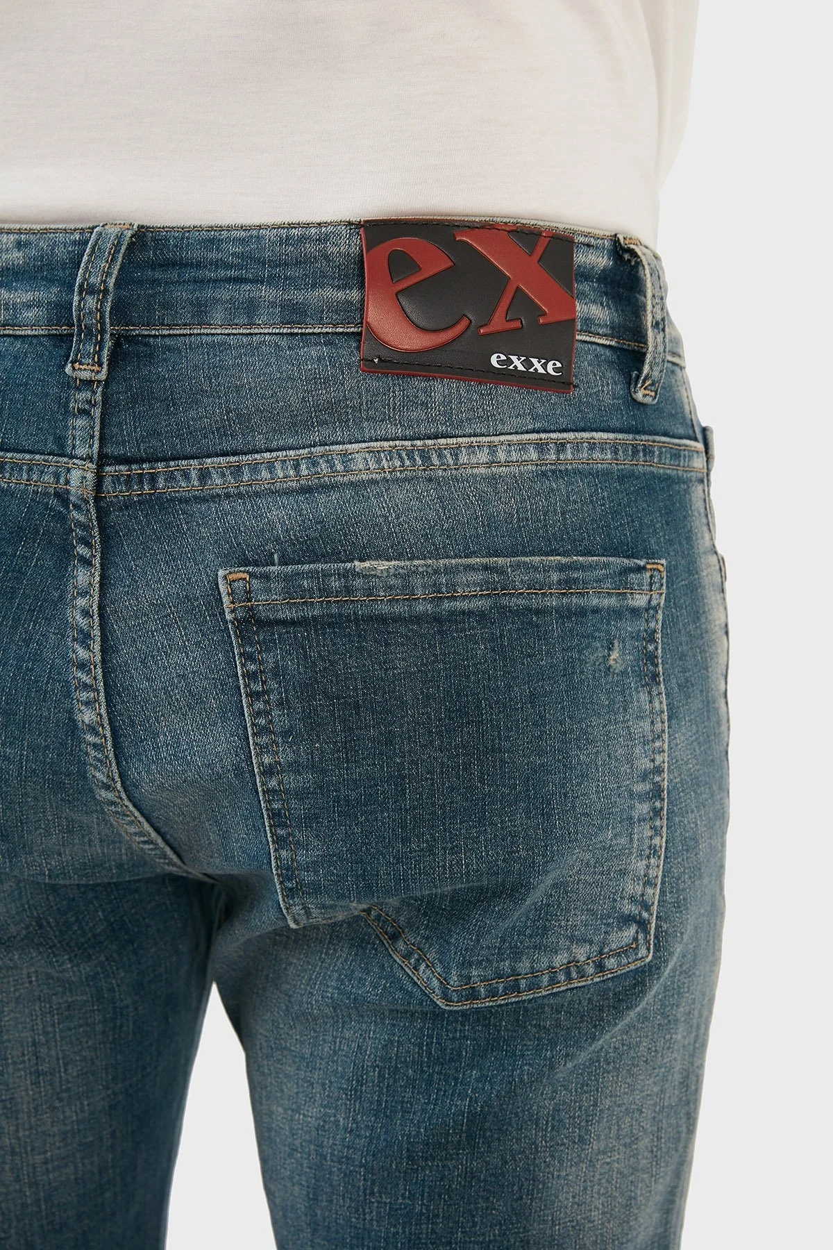 Exxe Pamuklu Skinny Fit Dar Paça Jeans Erkek Kot Pantolon EX1003K008BARTEZ YEŞİL - 7