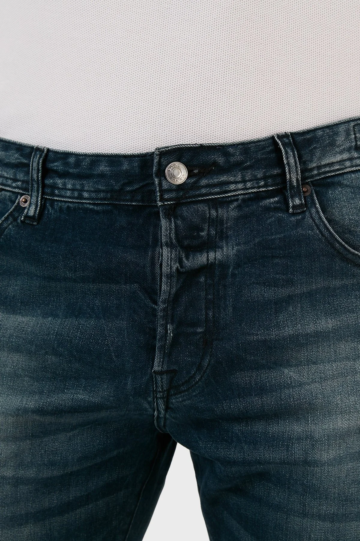 Exxe Pamuklu Yırtık Detaylı Normal Bel Slim Fit Jeans Erkek Kot Pantolon 629DSK004 LACİVERT - 5