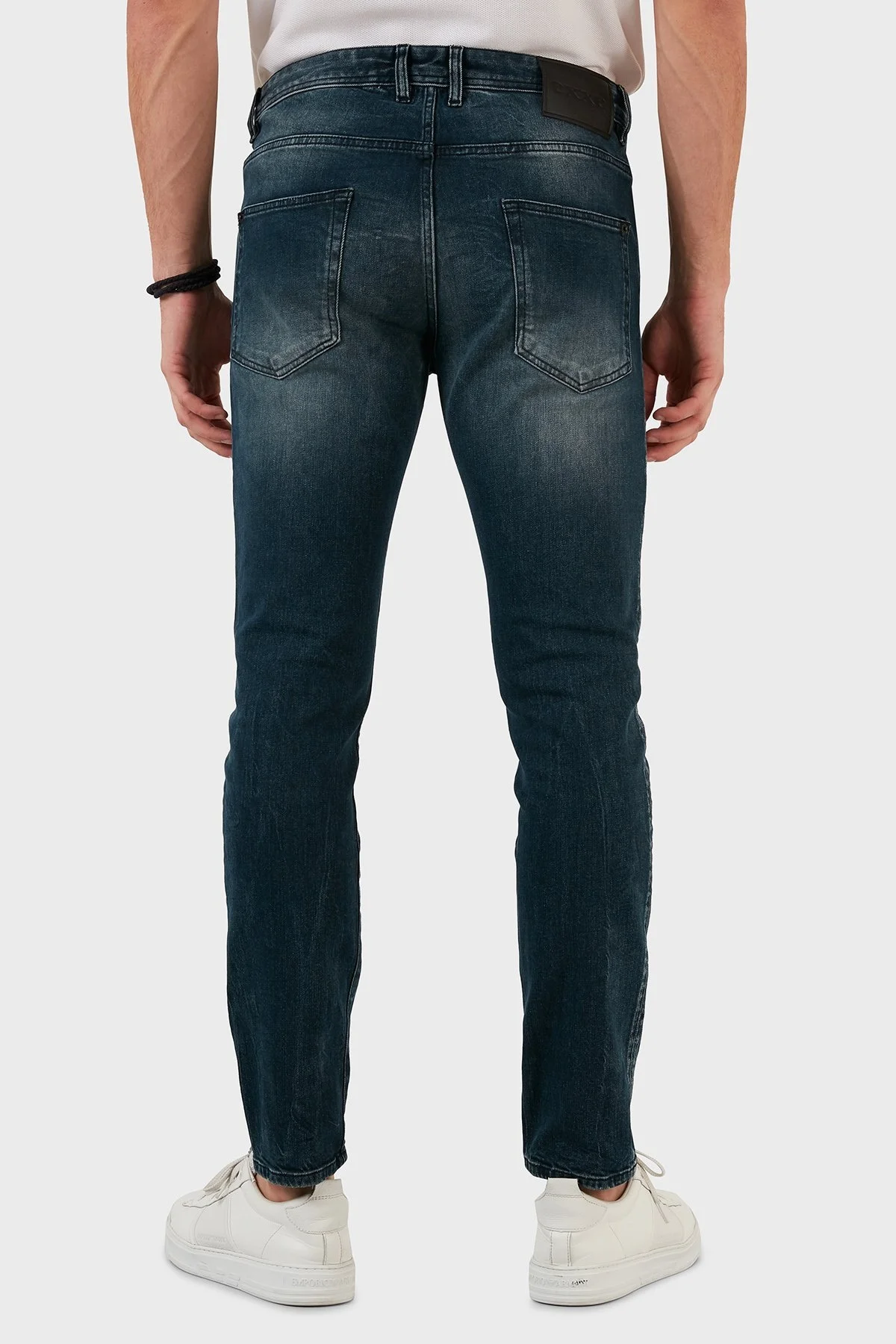 Exxe Pamuklu Yırtık Detaylı Normal Bel Slim Fit Jeans Erkek Kot Pantolon 629DSK004 LACİVERT - 6