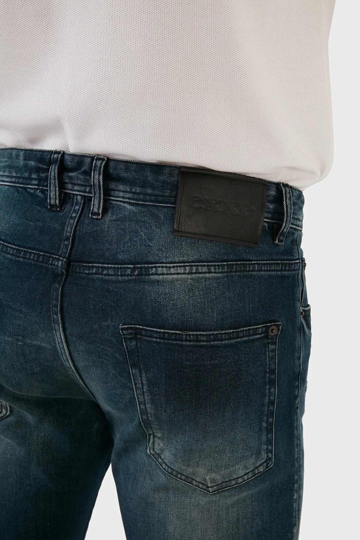 Exxe Pamuklu Yırtık Detaylı Normal Bel Slim Fit Jeans Erkek Kot Pantolon 629DSK004 LACİVERT - 7
