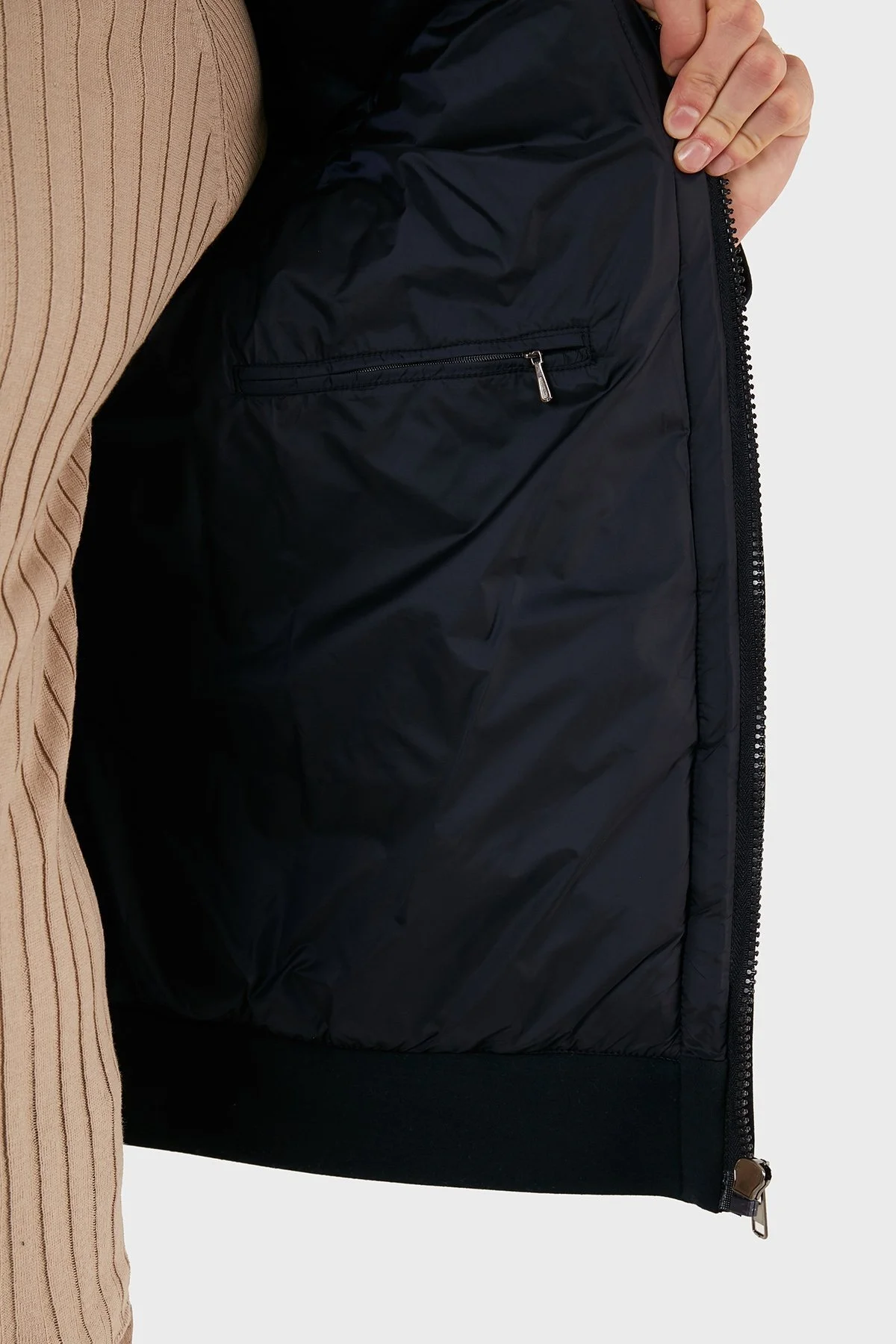 Exxe Slim Fit Fermuarlı Dik Yaka Erkek Mont EX4353 LACİVERT - 4