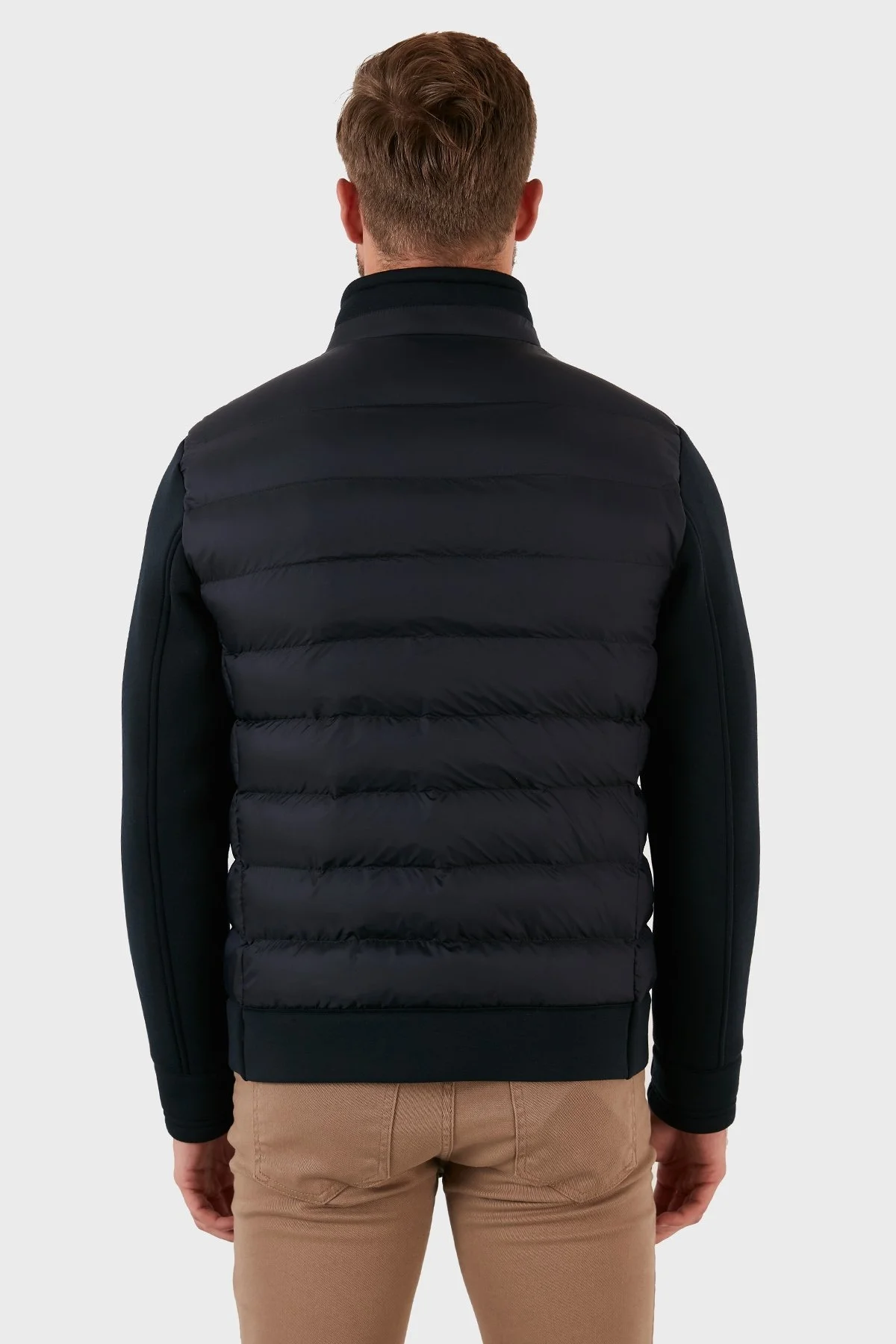 Exxe Slim Fit Fermuarlı Dik Yaka Erkek Mont EX4353 LACİVERT - 5