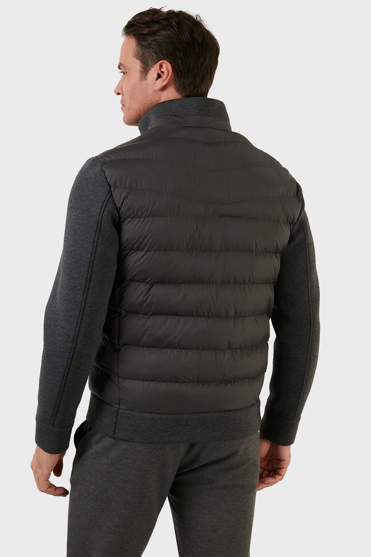 Exxe Slim Fit Fermuarlı Dik Yaka Erkek Mont EXK225316 GRİ - 6