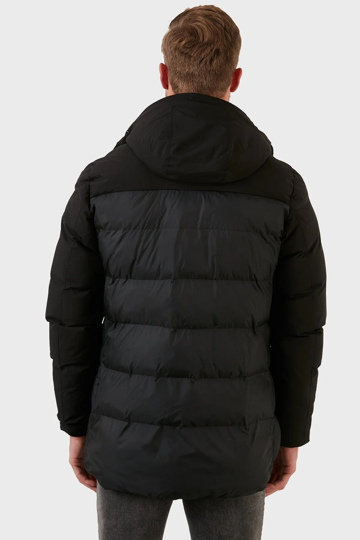 Exxe Su Geçirmez Fermuarlı Kapüşonlu Erkek Kaban EXK225510 SİYAH - 6