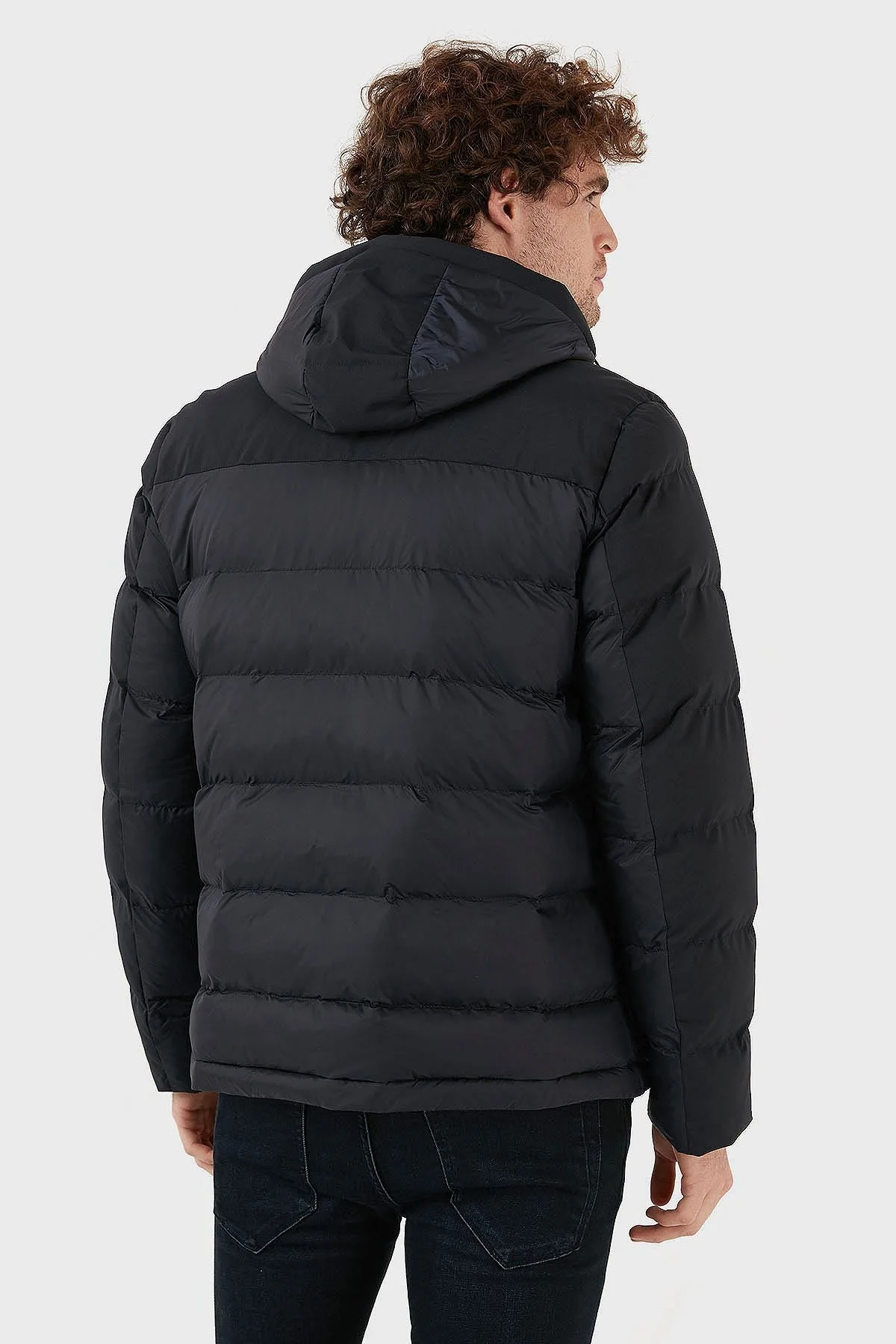 Exxe Suya Dayanıklı Kapüşonlu Regular Fit Erkek Mont EXK225313 LACİVERT - 6