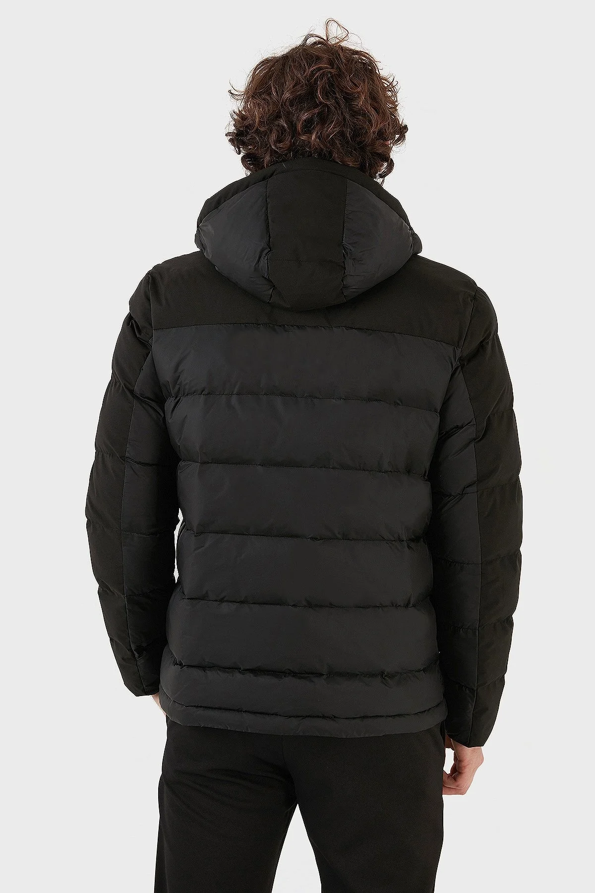 Exxe Suya Dayanıklı Kapüşonlu Regular Fit Erkek Mont EXK225313 SİYAH - 5