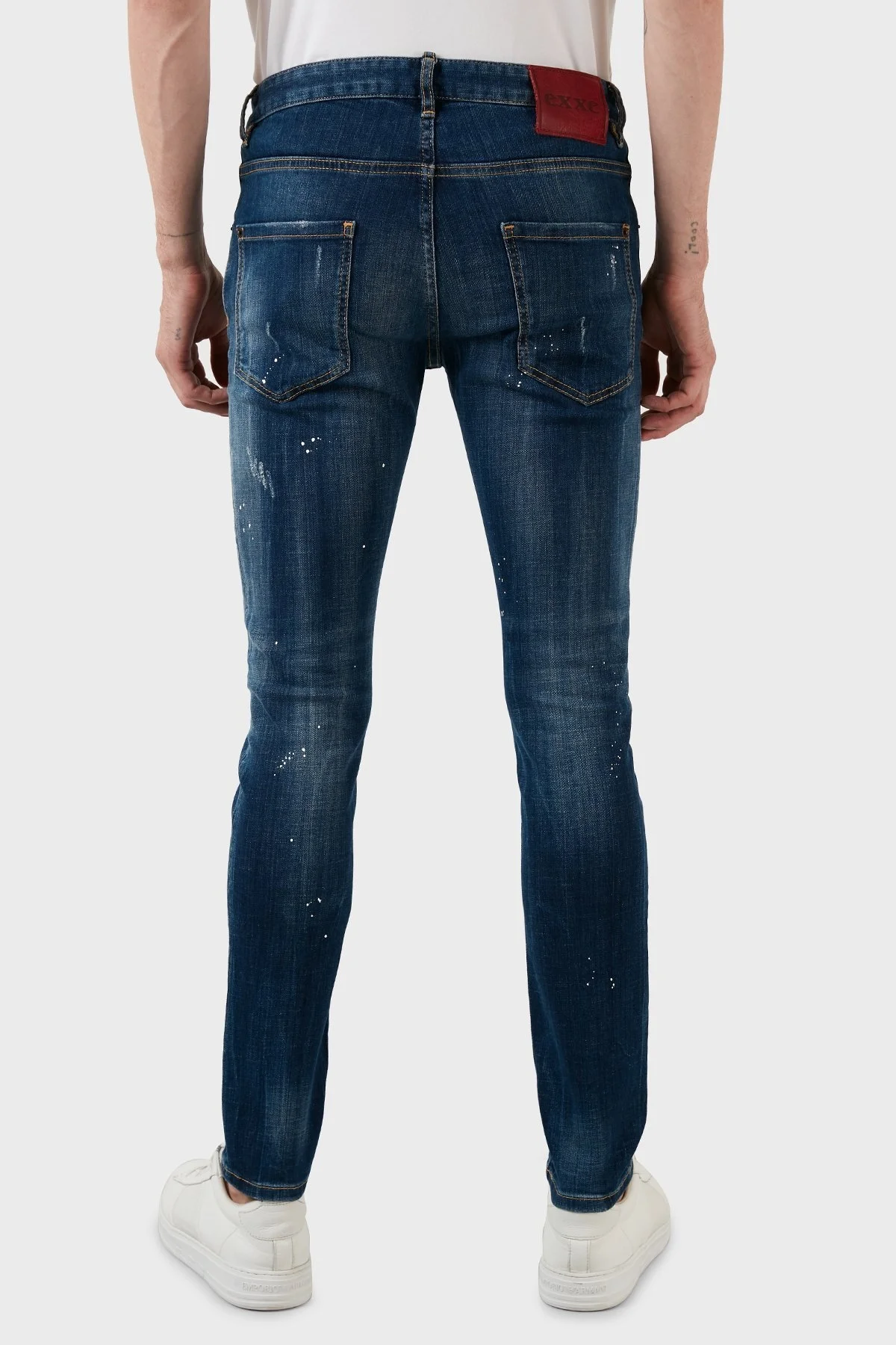 Exxe Yüksek Bel Slim Fit Dar Paça Pamuklu Jeans Erkek Kot Pantolon 629DSK001 MAVİ - 4