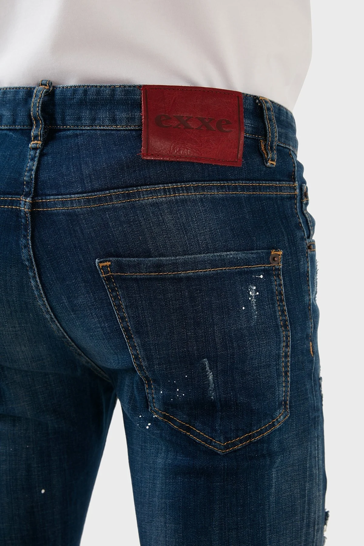 Exxe Yüksek Bel Slim Fit Dar Paça Pamuklu Jeans Erkek Kot Pantolon 629DSK001 MAVİ - 6