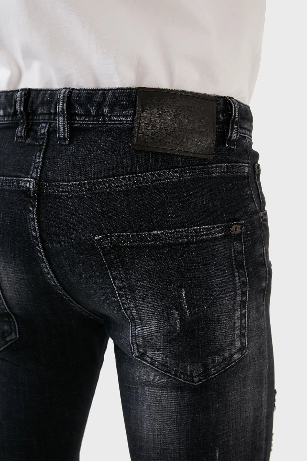 Exxe Yüksek Bel Slim Fit Dar Paça Pamuklu Jeans Erkek Kot Pantolon 629DSK002 ANTRASİT - 6