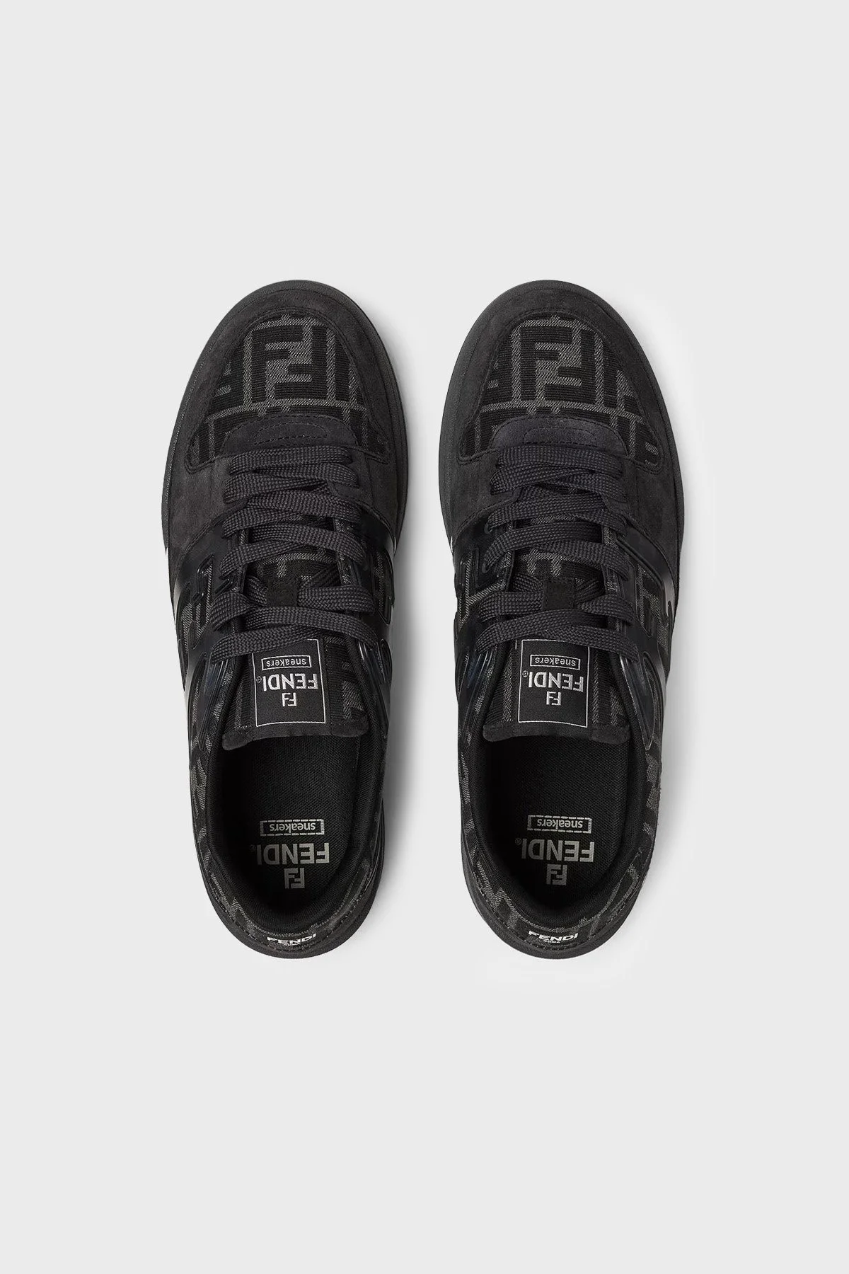 Fendi Deri Logolu Sneaker Erkek Ayakkabı 7E1688 AQ6I F1R71 SİYAH-LACİVERT - 3