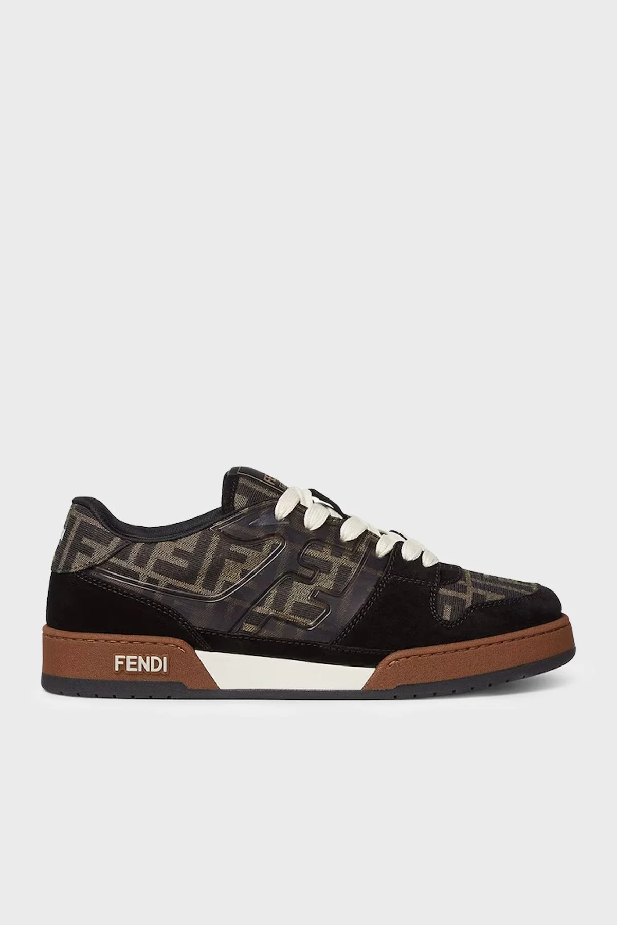 Fendi Jakarlı Süet Detaylı Sneaker Erkek Ayakkabı 7E1688 AQ6I F1PXA SİYAH-TABA - 1