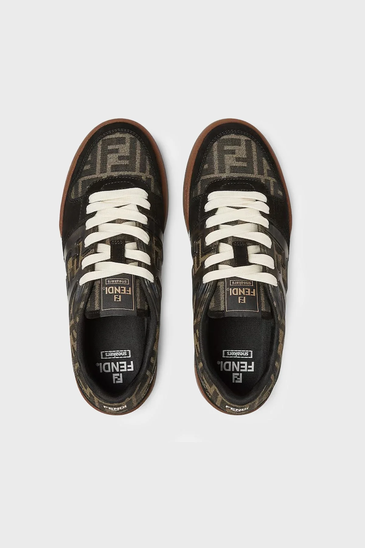 Fendi Jakarlı Süet Detaylı Sneaker Erkek Ayakkabı 7E1688 AQ6I F1PXA SİYAH-TABA - 3