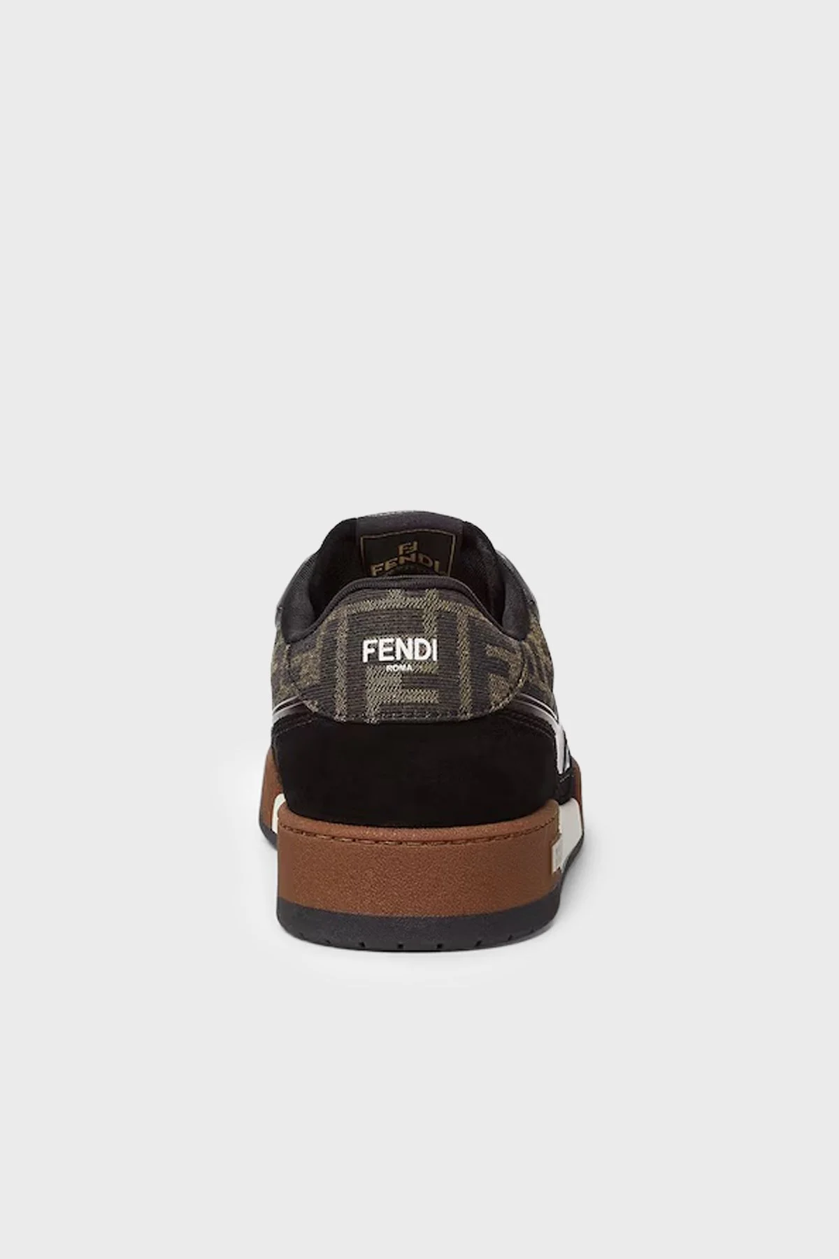 Fendi Jakarlı Süet Detaylı Sneaker Erkek Ayakkabı 7E1688 AQ6I F1PXA SİYAH-TABA - 5