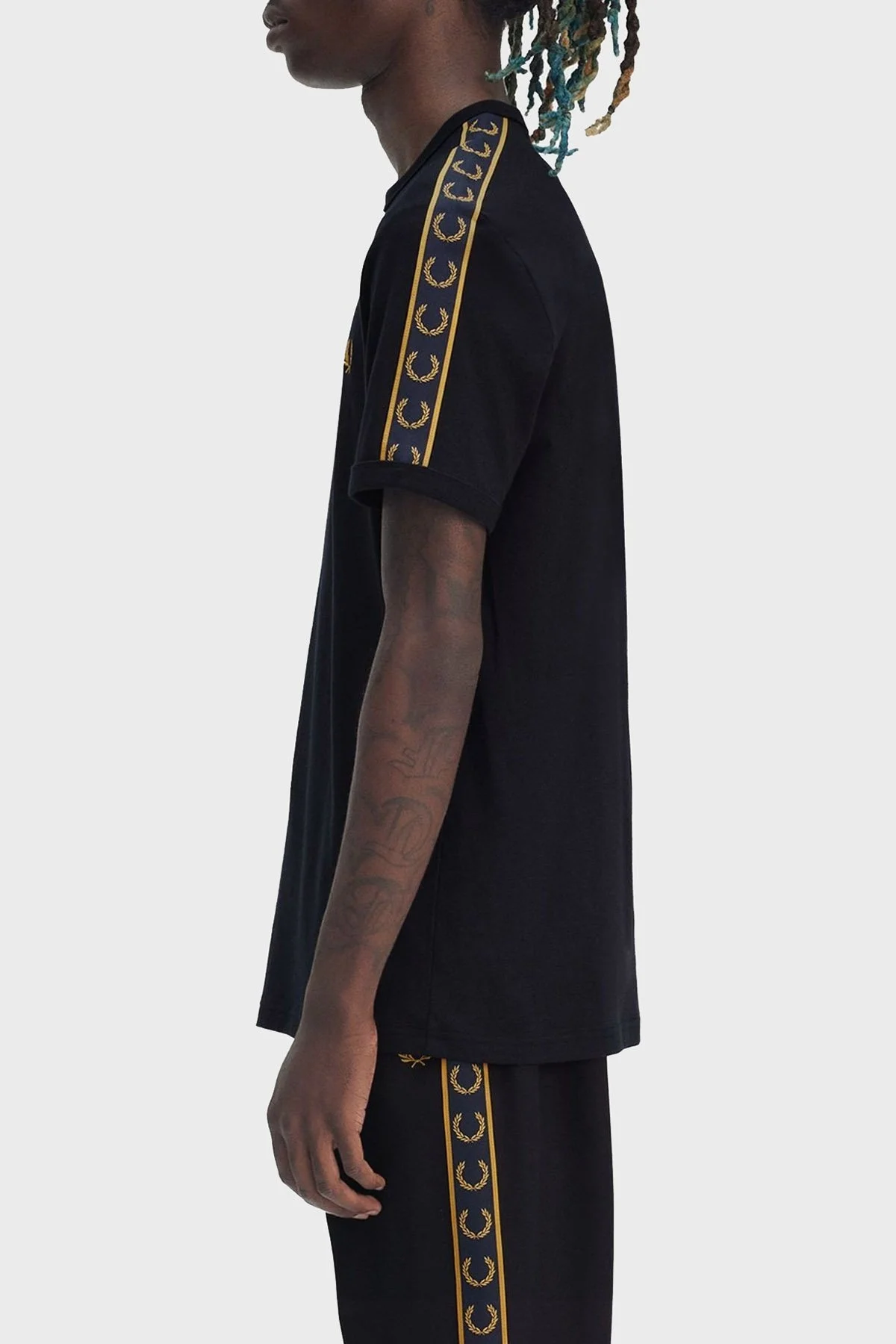 Fred Perry % 100 Pamuk Logo Baskılı Regular Fit Bisiklet Yaka Erkek T Shirt M4613 W75 LACİVERT - 9