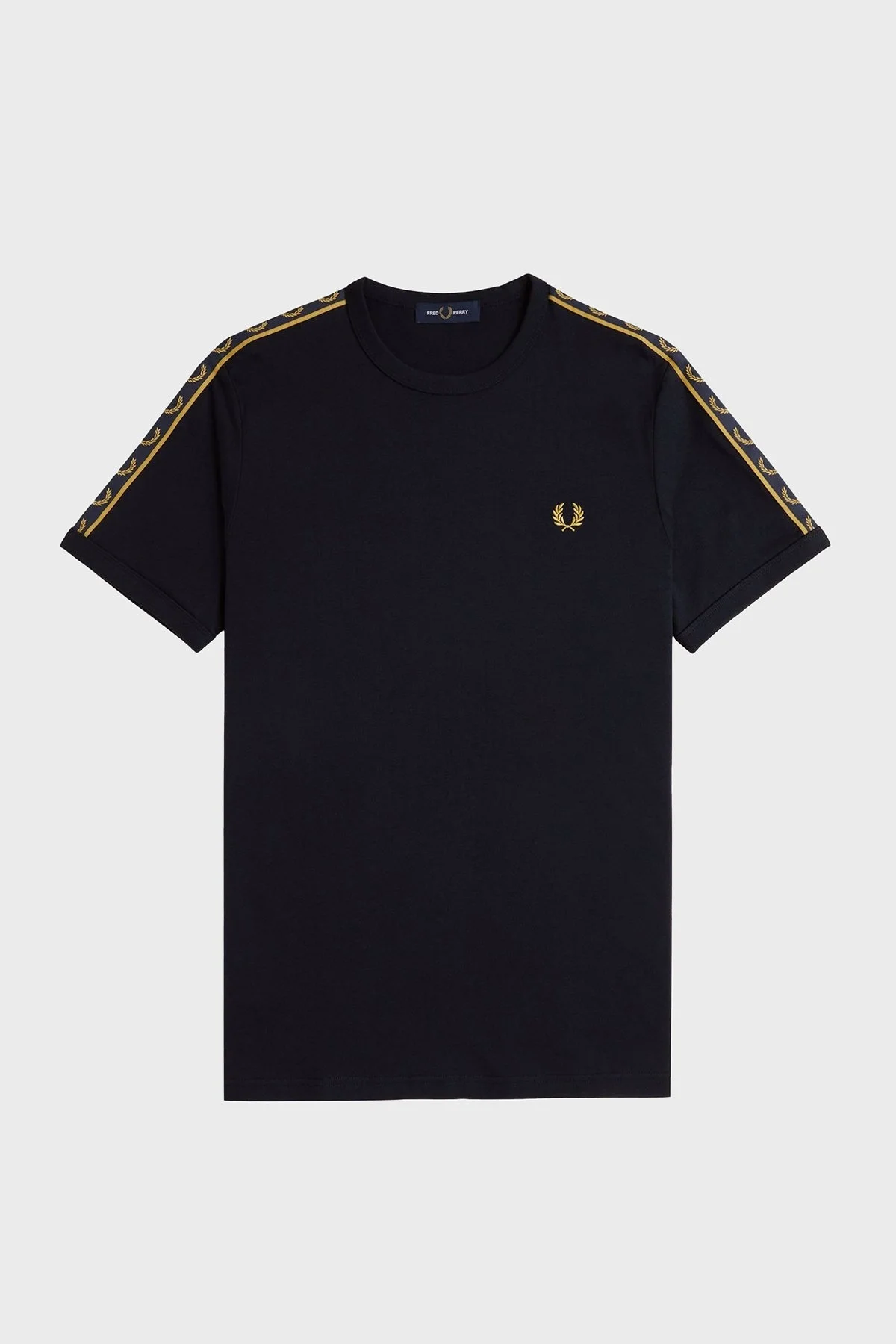 Fred Perry % 100 Pamuk Logo Baskılı Regular Fit Bisiklet Yaka Erkek T Shirt M4613 W75 LACİVERT - 13