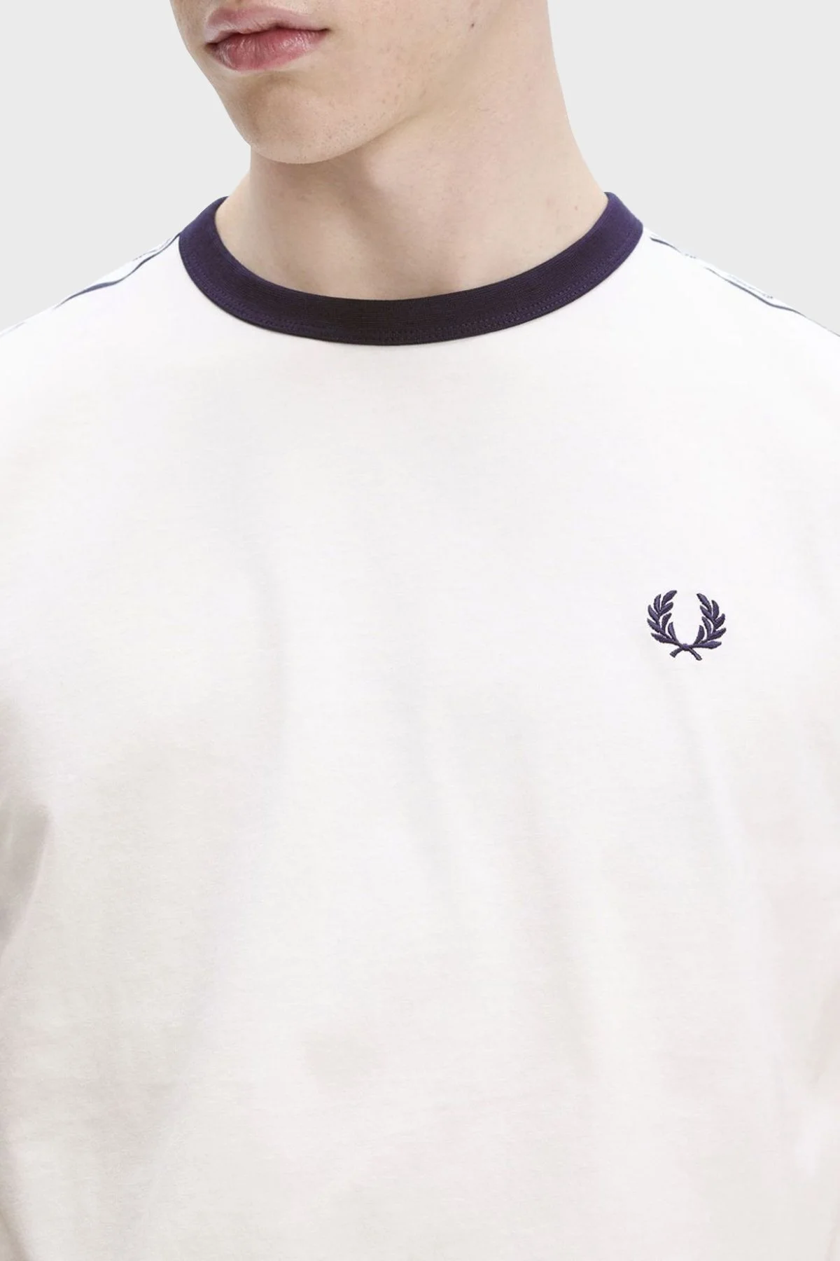 Fred Perry % 100 Pamuk Logo Baskılı Regular Fit Bisiklet Yaka Erkek T Shirt M4620 129 BEYAZ - 12