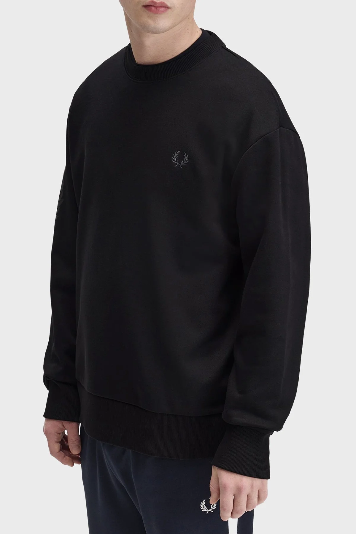 Fred Perry %100 Pamuk Regular Fit Bisiklet Yaka Erkek Sweat M3622 102 Siyah - 3