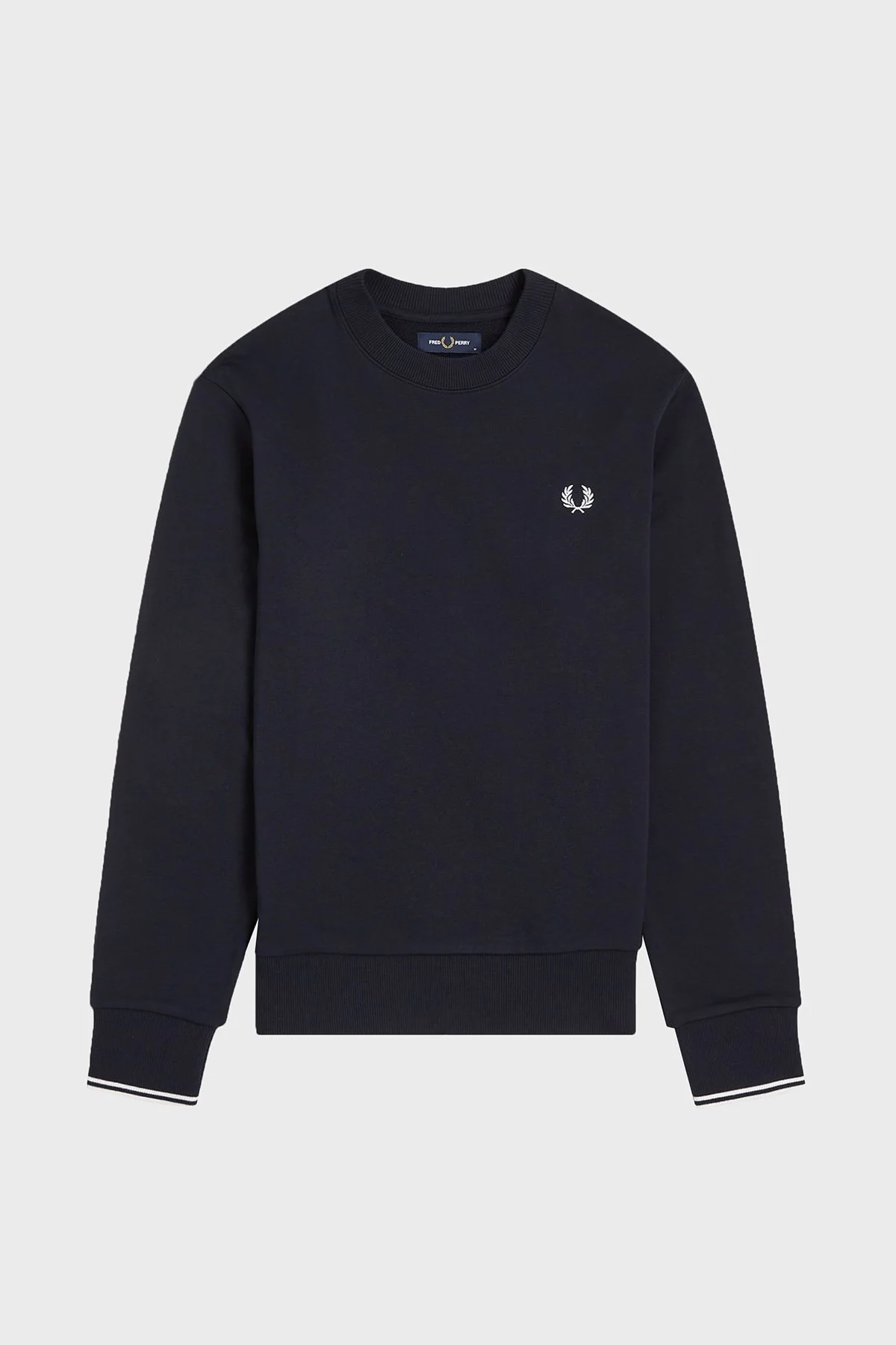Fred Perry % 100 Pamuk Regular Fit Bisiklet Yaka Logolu Erkek Sweat M7535 248 LACİVERT - 6