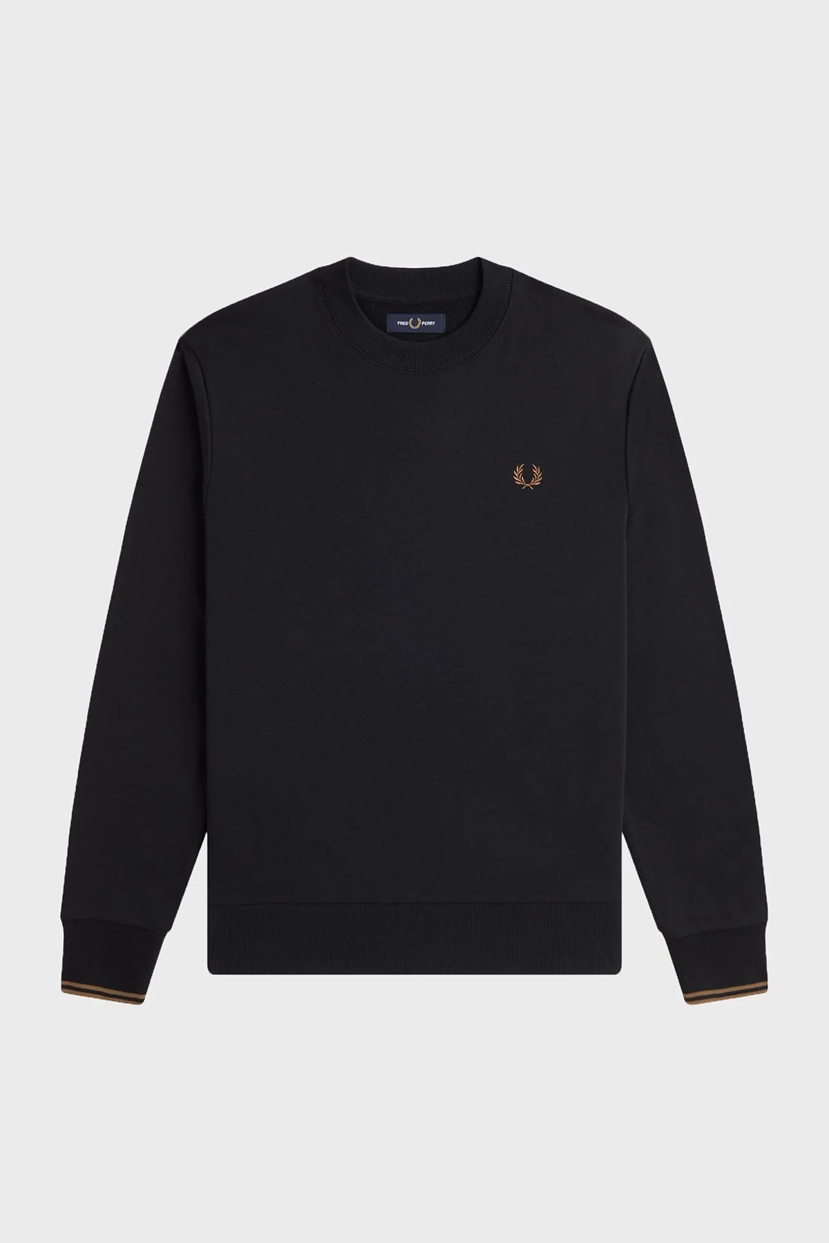 Fred Perry % 100 Pamuk Regular Fit Bisiklet Yaka Logolu Erkek Sweat M7535 S77 SİYAH - 6