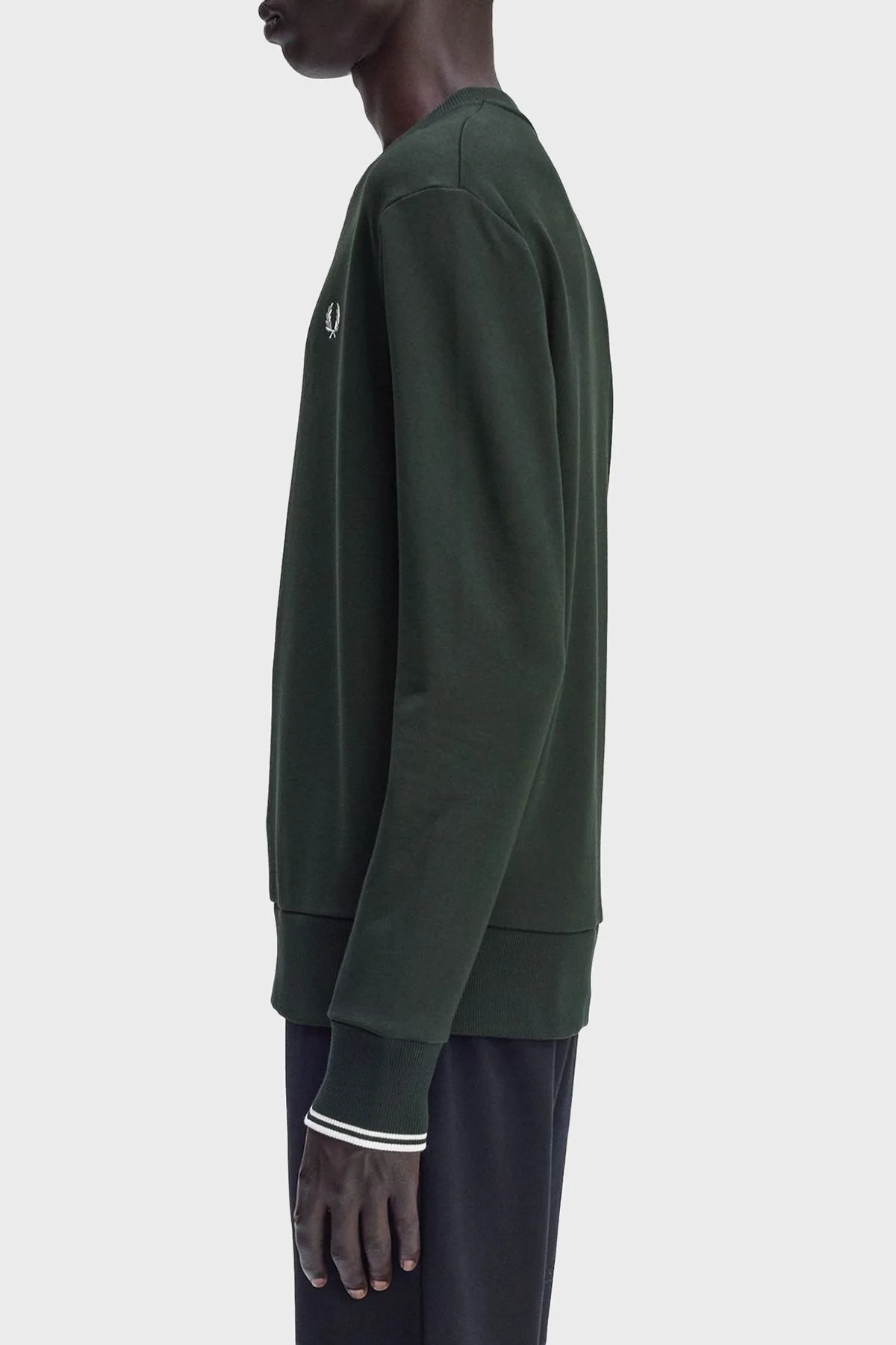 Fred Perry % 100 Pamuk Regular Fit Bisiklet Yaka Logolu Erkek Sweat M7535 T50 YEŞİL - 3